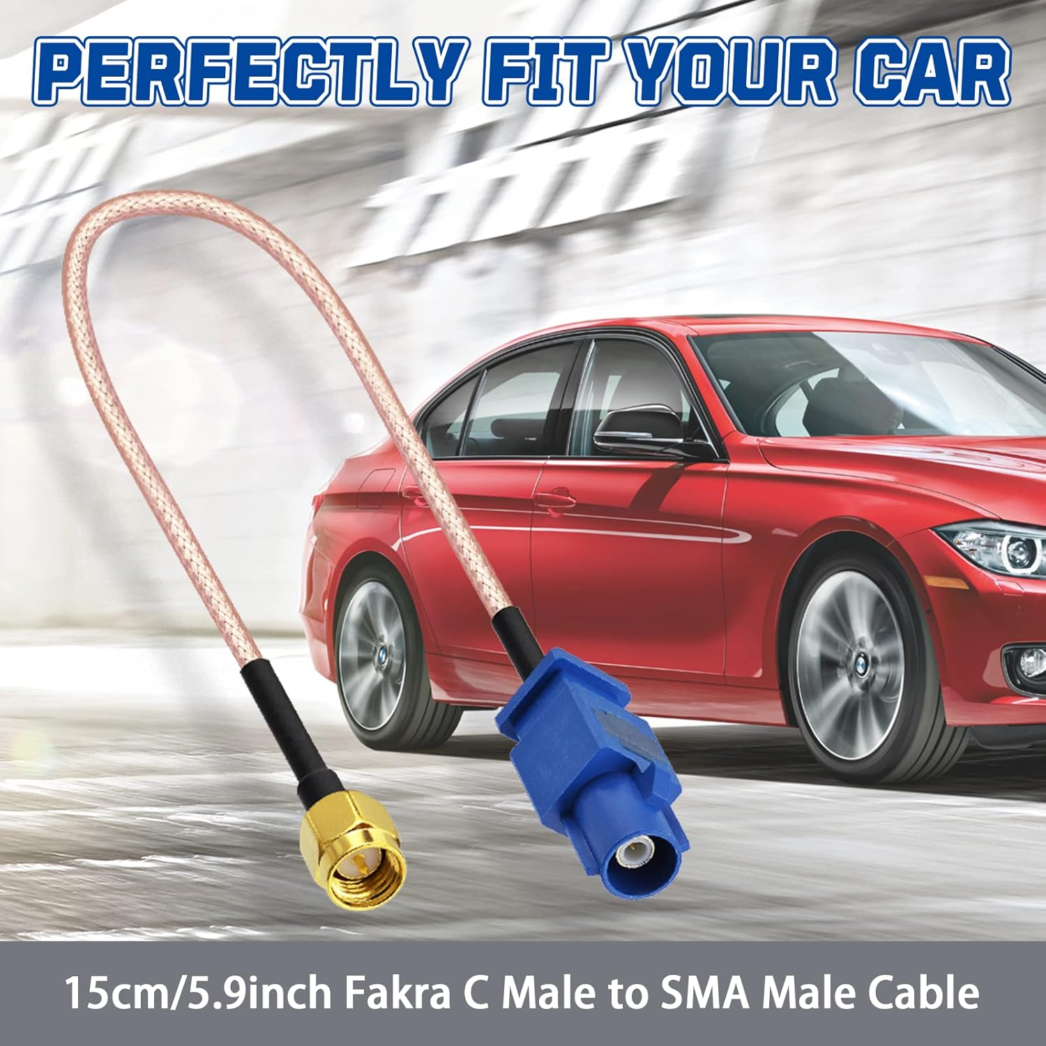 Bingfu Auto GPS Antennenadapter Kabel SMA Stecker auf Fakra C Stecker Koaxialkabel 15cm für Fahrzeug LKW SUV Auto Stereo Head Unit GPS Navigationsempfängersystem GPS Tracker Modem