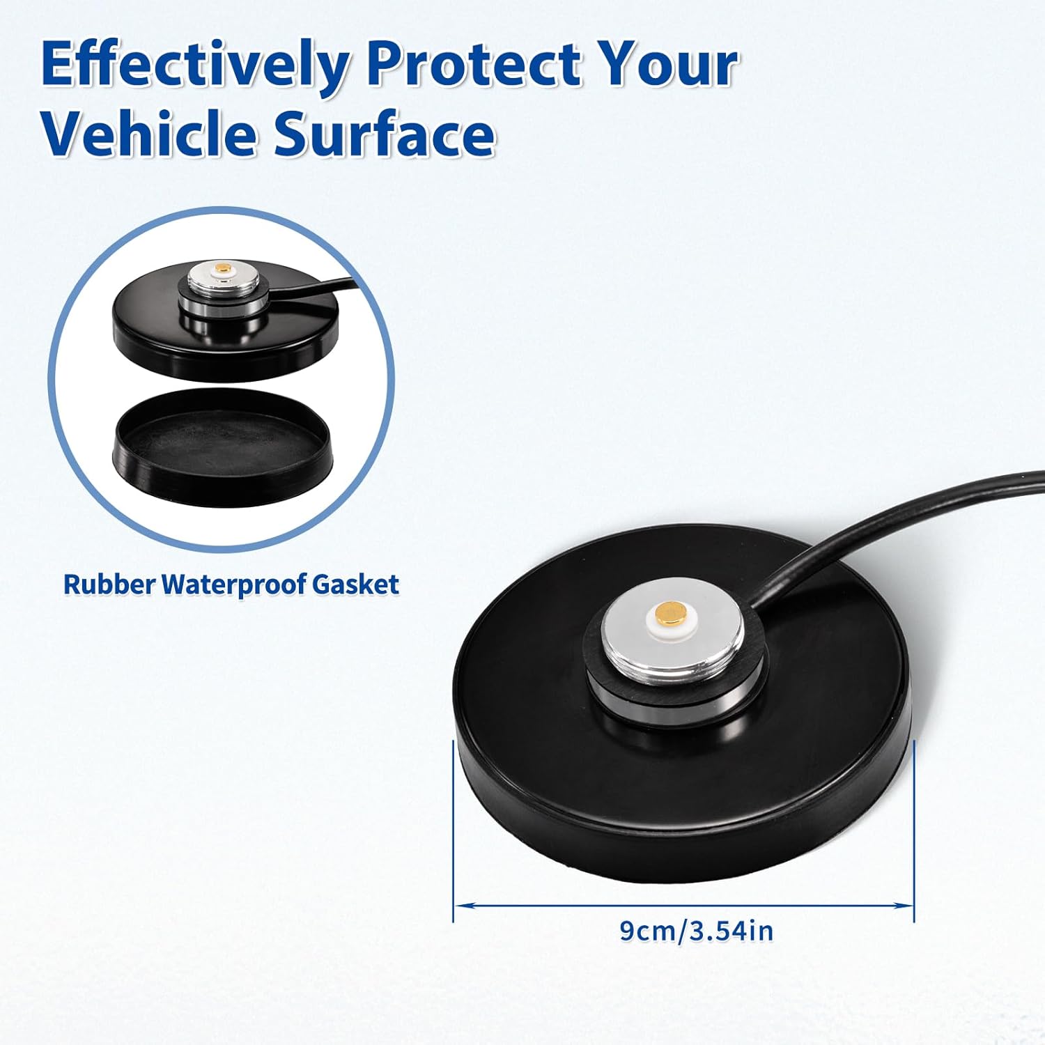 Bingfu NMO Antenna Strong Magnetic Base Mount - 3.54 inch Diameter - 16.4 ft RG58 Coaxial Cable - PL259 Plug - for Car Truck SUV CB Radio Amateur Ham Radio Antenna