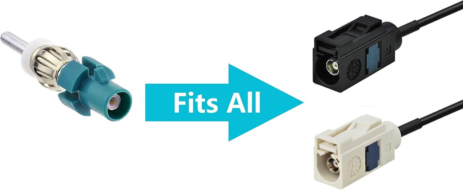 Bingfu Car Antenna Adapter Car Stereo FM AM Radio Antenna Adapter Connector,Fakra Z Male to DIN Plug Connector Converter for Vehicle Stereo Audio HD Radio Head Unit CD Media Player Receiver