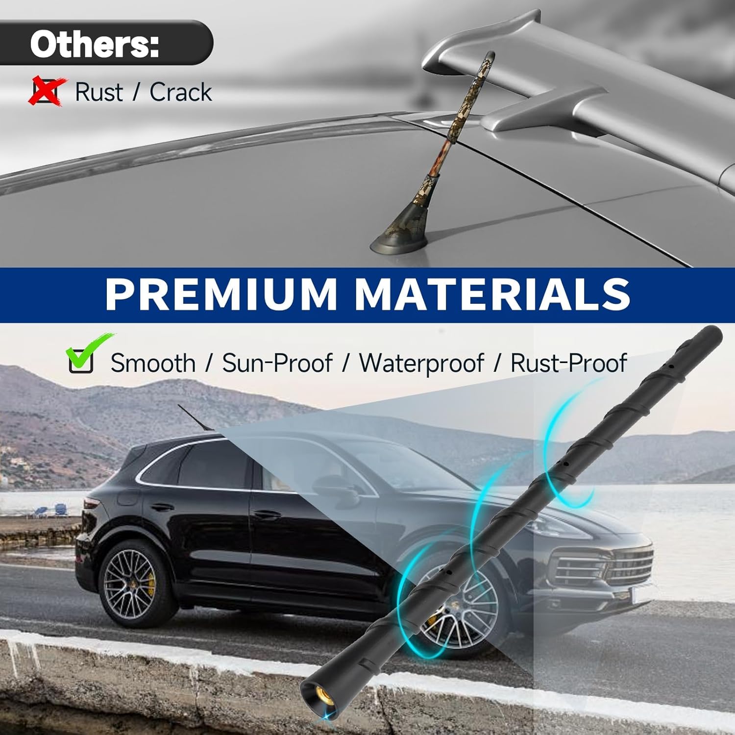 Bingfu Autoantenne Kurz 23cm Auto Dachantenne Kfz Stabantenne Ersatz für Autoradio mit Kompaktem, Stilvollem Design und Starker FM/DAB Signalstärke