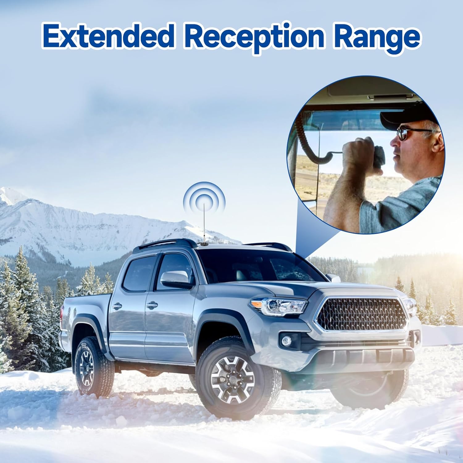 Bingfu Hohe Verstärkung Mobile Amateurfunk-Glasfaser-Antenne Auto-LKW-Amateur-Zwei-Wege-Radio Dual Band VHF UHF 136-174 MHz 400-460MHz Anti-Rost-Antennen mit Magnetfuß 5m Kabel