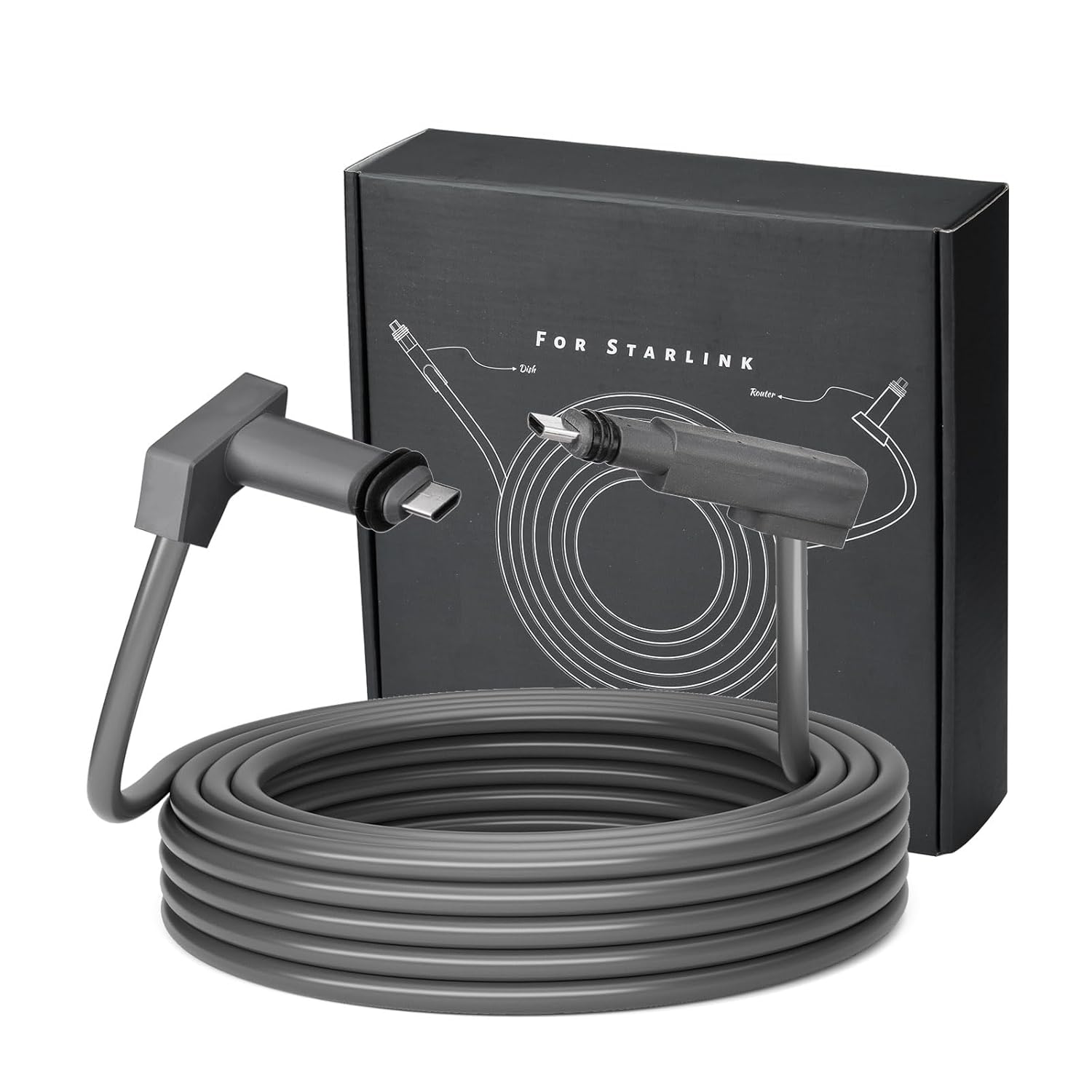 Bingfu Ersatzkabel für Starlink V2 Gen2 Satellitenschüssel - Hochgeschwindigkeits Übertragung und verbessertes Antistörungs-Verlängerungskabel für Starlink Gen 2,9-Meter