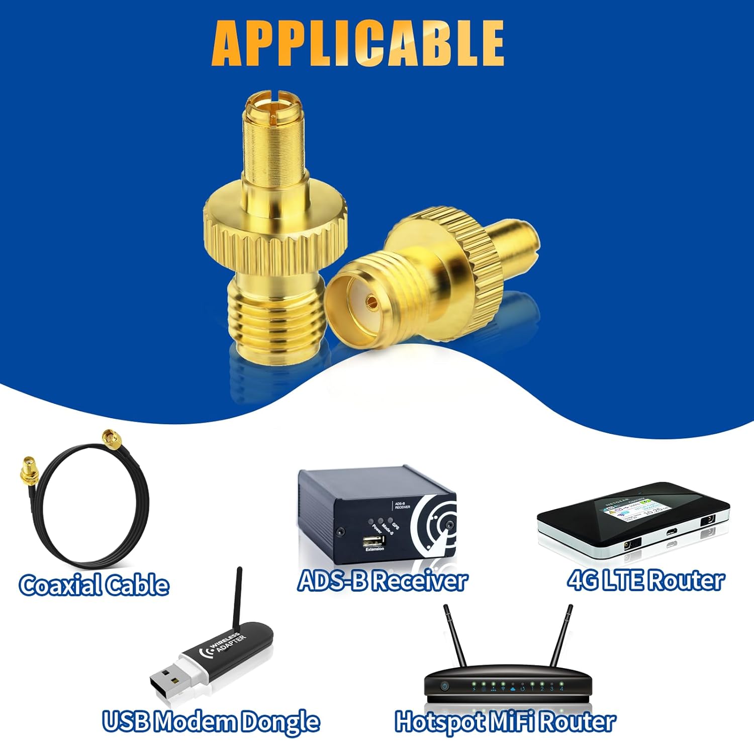 Bingfu SMA-Buchse auf TS9-Stecker Adapter für 4G LTE-Router, Mobiler Hotspot, MiFi-Router, Mobilfunk-Breitband, USB-Modem-Dongle-Adapter, 2-Stück