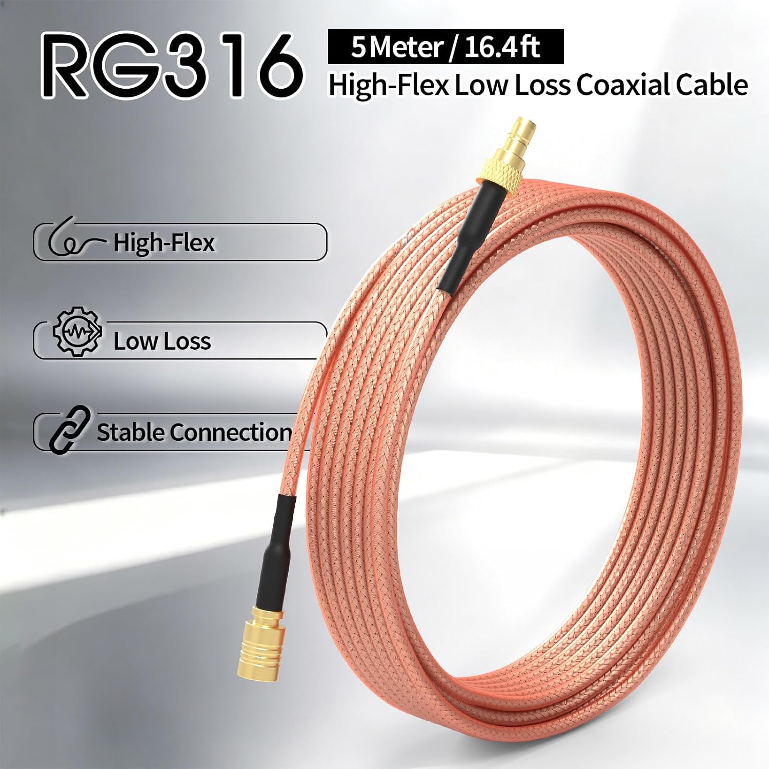 Bingfu SMB Kabel 5 m SMB-Buchse auf SMB-Stecker DAB Autoradio Antennenkabel