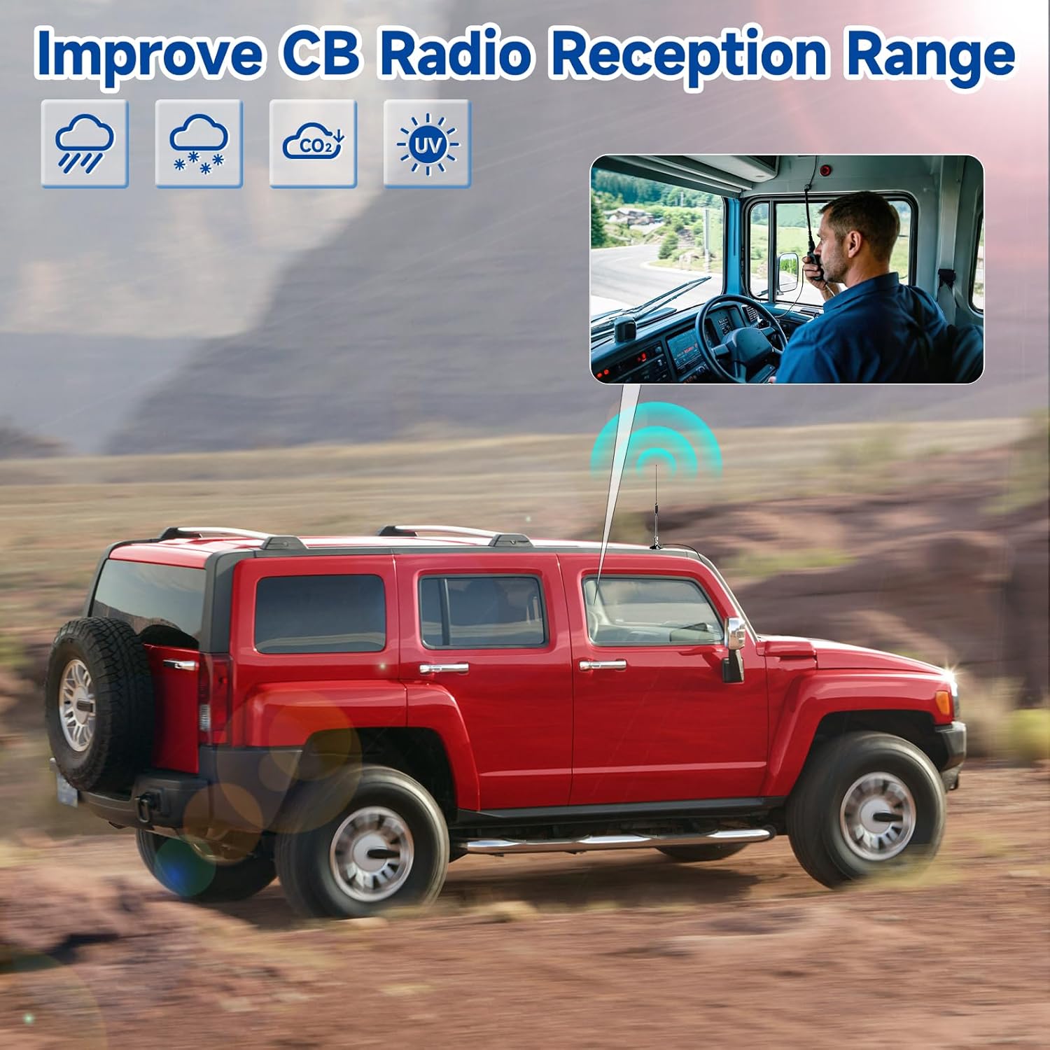 Bingfu CB Radio Antennas 27MHz - PL259 & BNC Male Truck Antenna Kit Magnetic Base - Compatible with Galaxy Uniden Bearcat Cobra Radioddity Texas Ranger RoadKing Mobile CB Radio