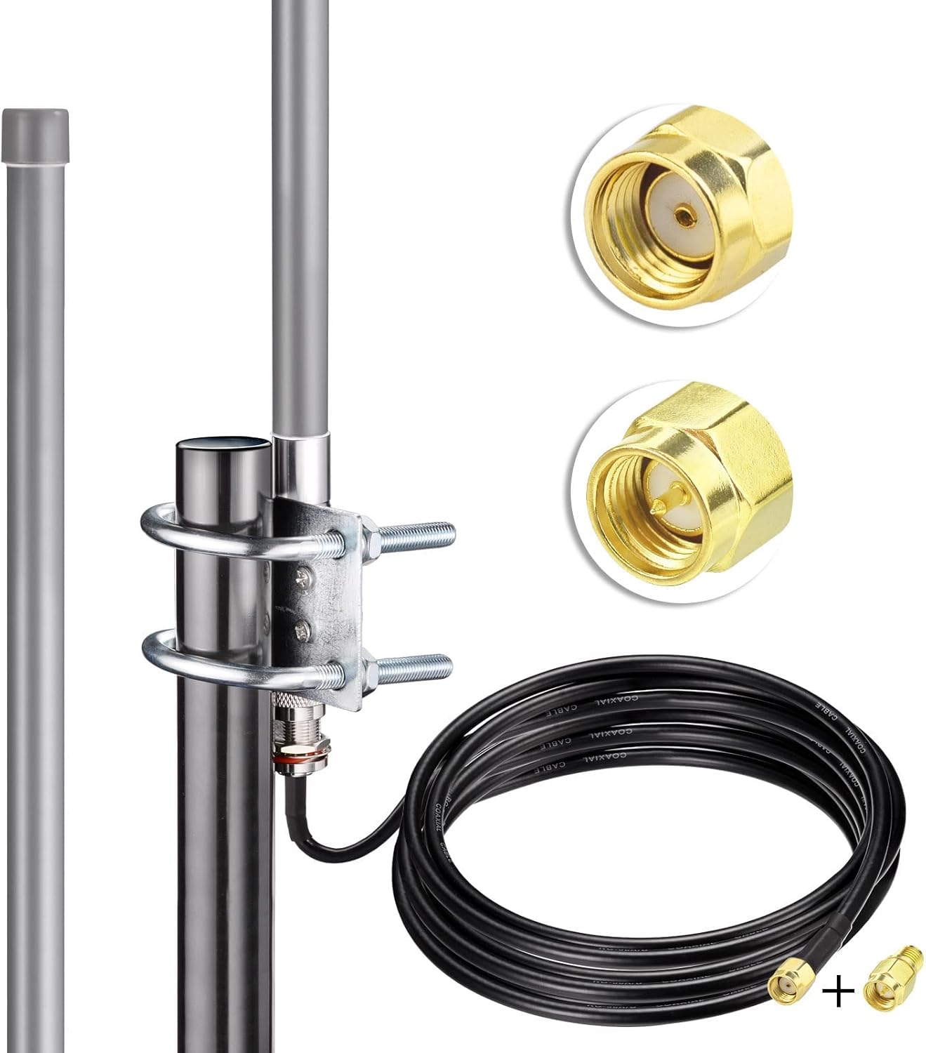 Bingfu Lora Antenne 868 MHz 6 dBi Fiberglas Lorawan Antenne mit 3 Meter Verlängerungskabel für RAK Nebra Bobcat HNT Helium Hotspot Miner SyncroBit LoraWan Gateway Lora Modul Repeater