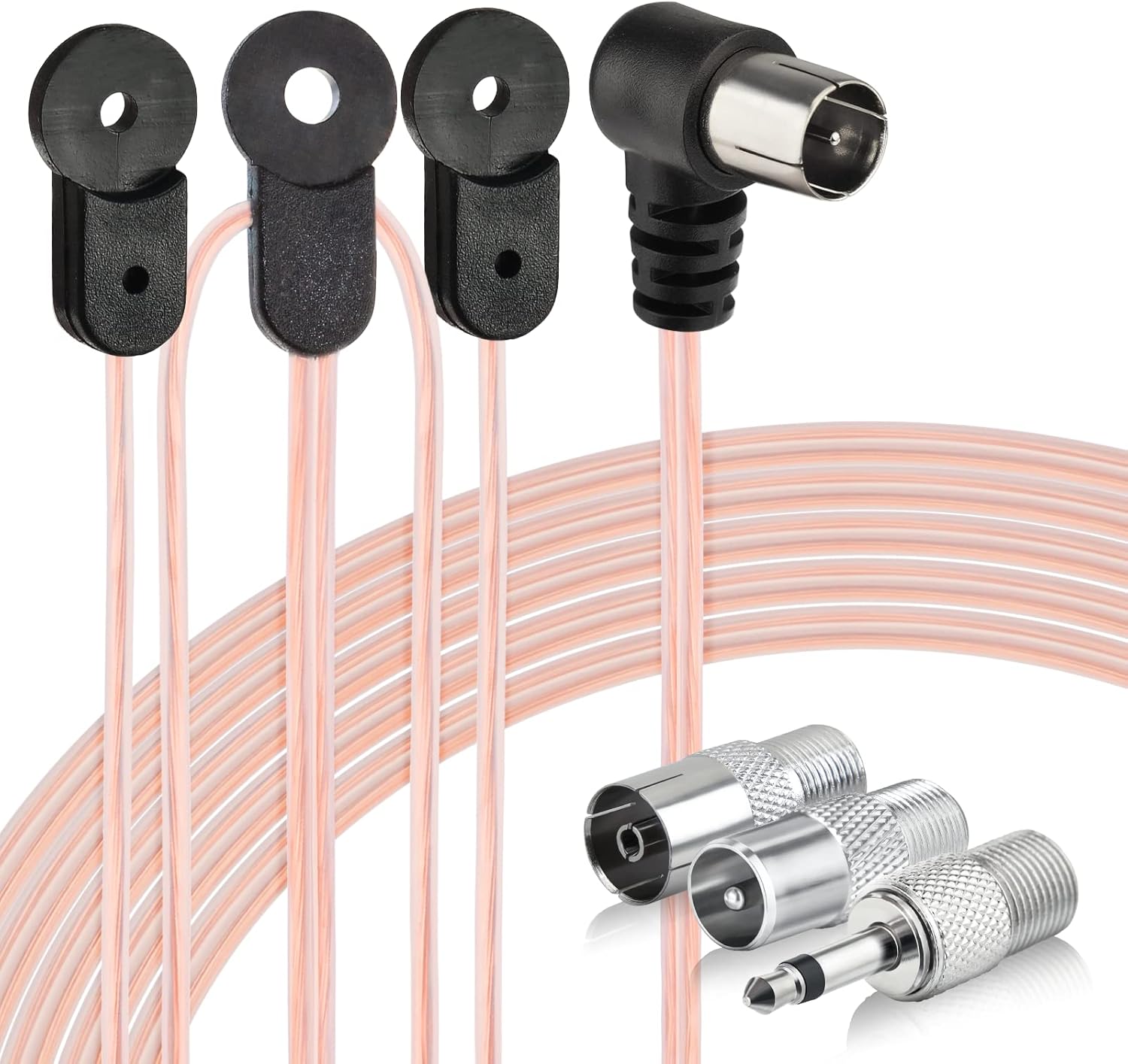 Bingfu UKW Radio Antenne FM Zimmerantenne Wurfantenne Dipolantenne mit 3 Adapter Kompatibel mit Yamaha Denon Pionier Marantz Bose Wave Musiksystem Stereo Innenempfänger Audio-Radio-AV-Empfänger