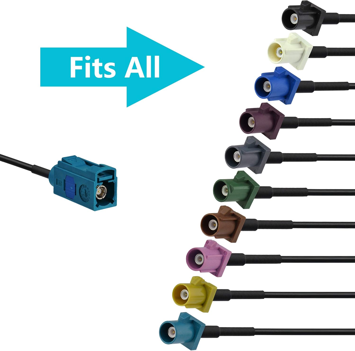 Bingfu Universal Vehicle Car Stereo FM AM Radio Antenna Adapter Cable Fakra Z Female to DIN Socket Connector Cable 15cm 6 inch for Car Stereo Audio HD Radio Head Unit CD Media Player Receiver