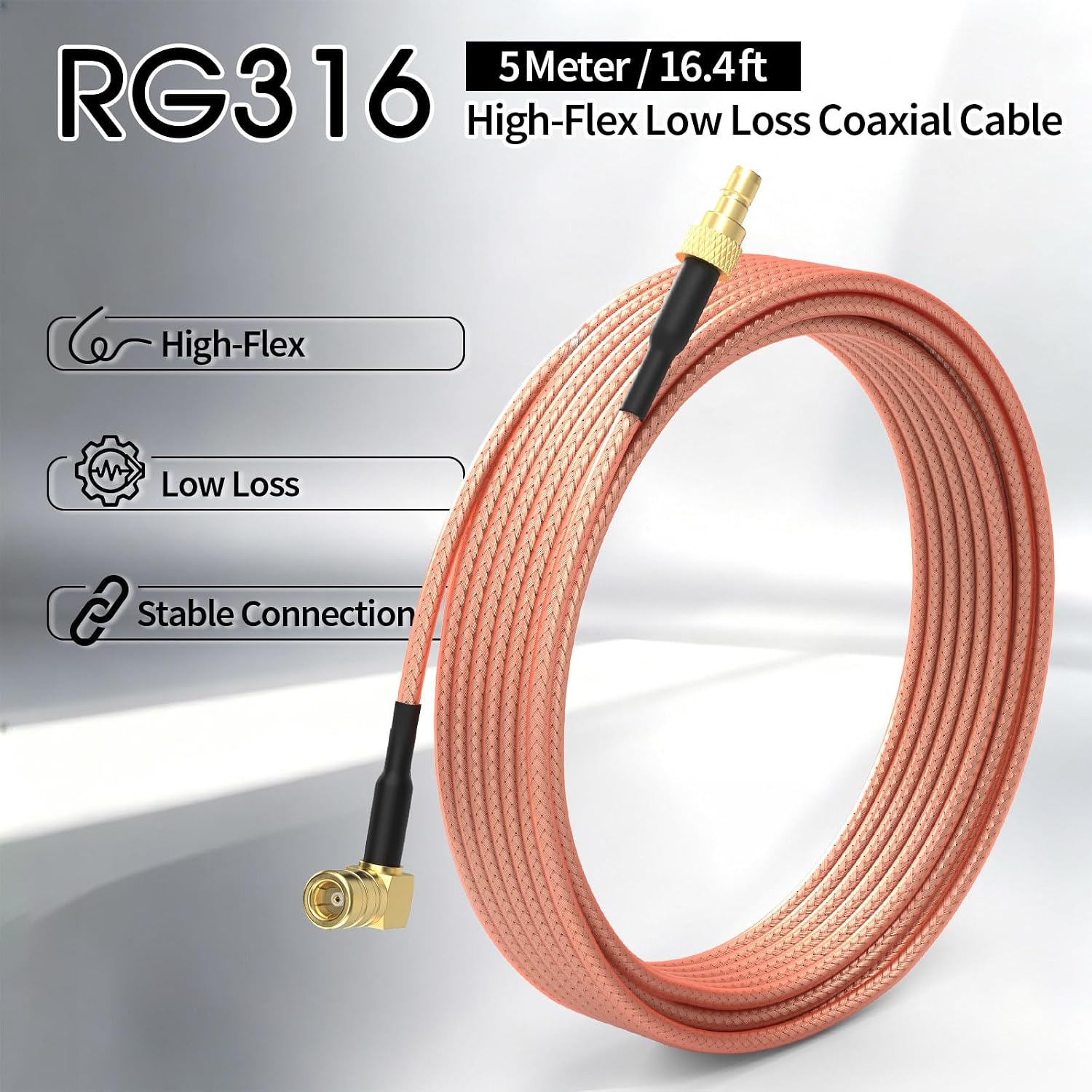 Bingfu DAB SMB Kabel 5 m Winkelstecker auf SMB-Buchse Autoradio Kabel