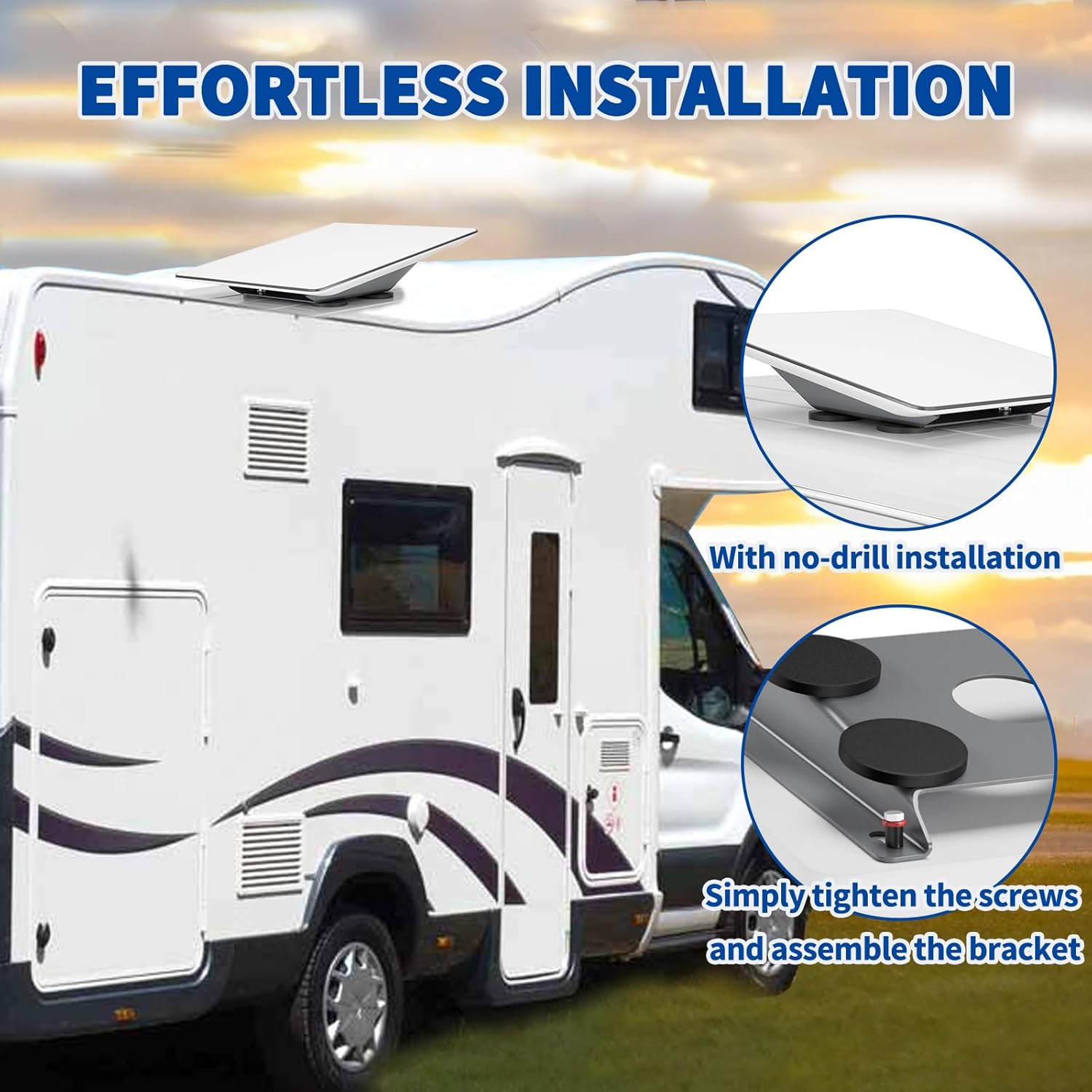 Bingfu Magnetic Base Kit for Starlink V2 Gen2 Flat High Performance Antenna - Supports up to 500kg Vertical Force - Mounting Bases for Starlink V2 Satellite Dish