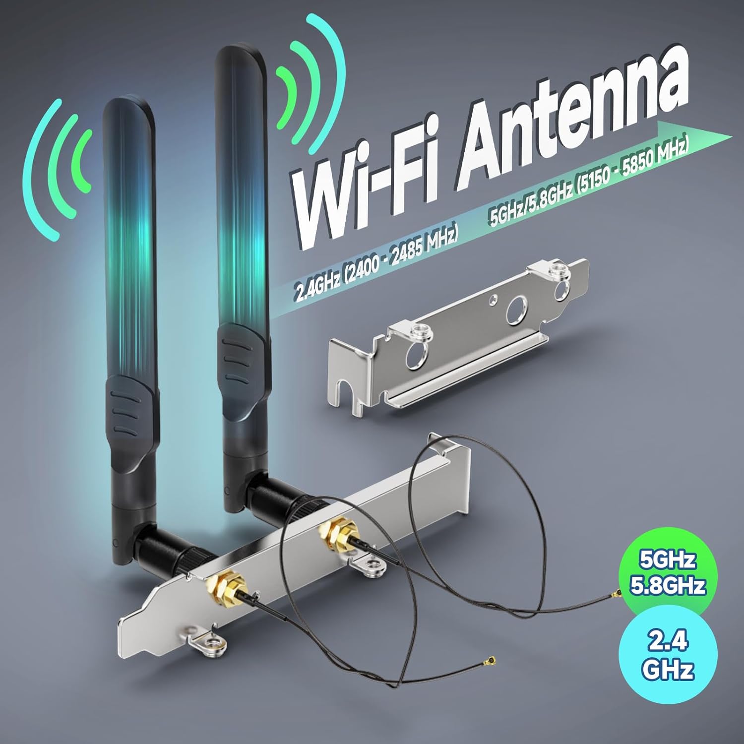WLAN Antenne 2,4GHz 5,8GHz 8dBi RP-SMASteckerantenne + 25 cm U.FL IPEX MHF4 auf RP-SMA-Buchse-Verlängerungskabel + PCI-Steckplatzabdeckung für M.2 NGFF Intel Wireless-Netzwerkkarte WiFi-Adapter