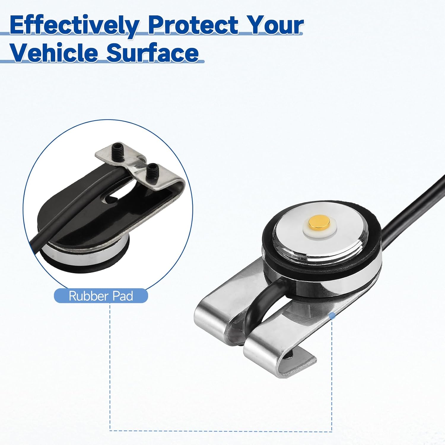 Bingfu Vehicle Mobile Radio Antenna NMO Mount Fix Bracket Lip Mount with 5m 16.5 feet RG58 Cable UHF PL259 Male Connector for Car Truck Amateur Ham Radio Antenna