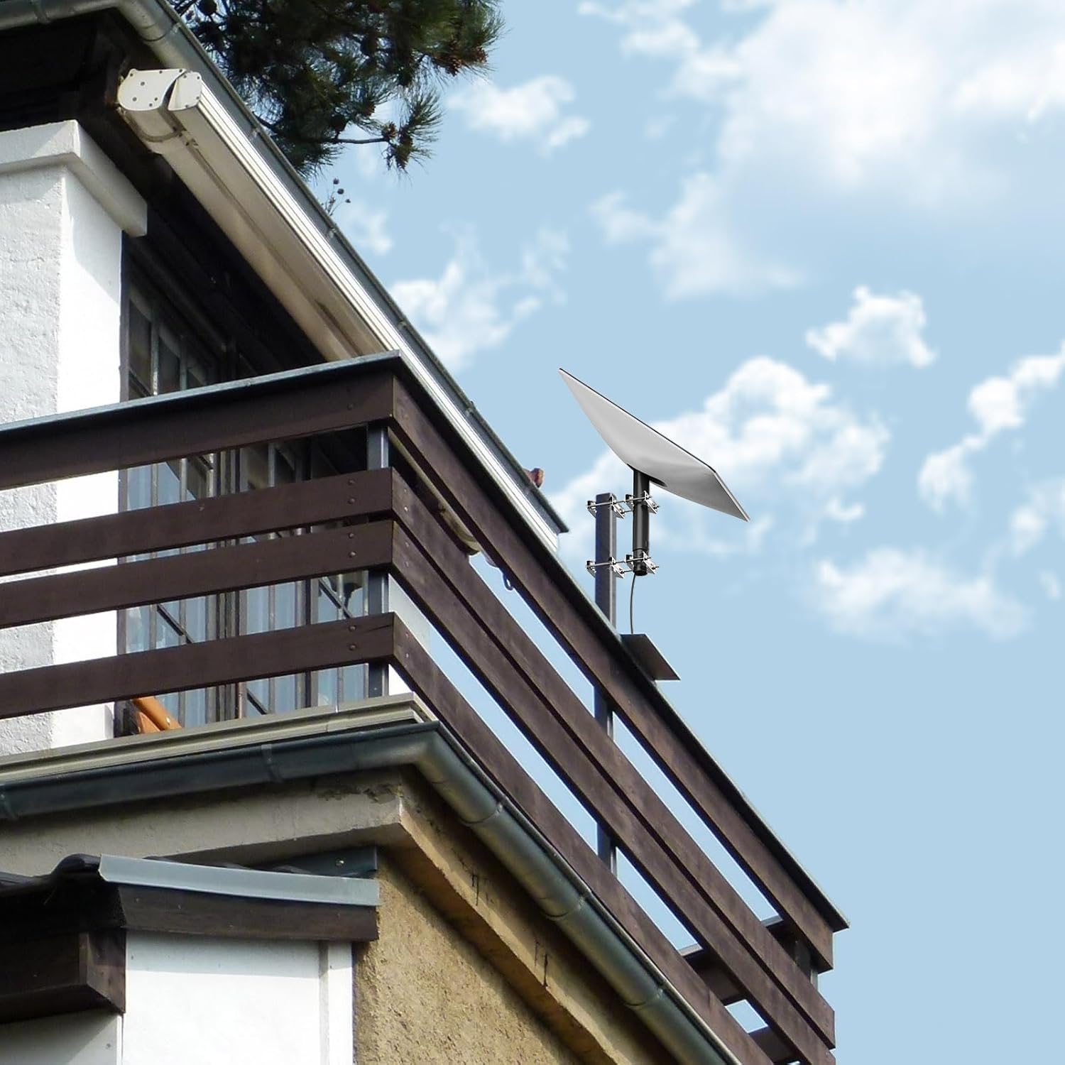 Bingfu Doppel Antennen-Mastklemme, Rostfrei, Strapazierfähig, Mast-zu-Pol-Montagesatz, Halterung Halter für 25–50 mm Durchmesser Outdoor LoRa WLAN 4G LTE Amateurfunk TV CB-Antennenmast