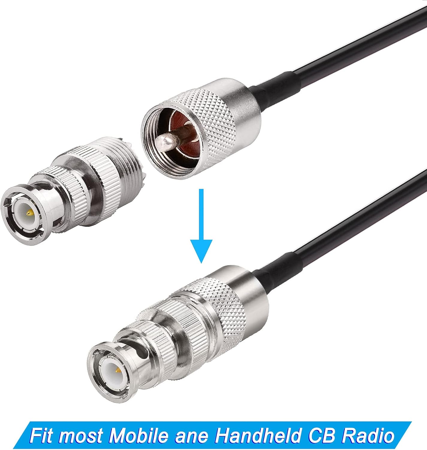 CB-Funkantenne 27 MHz Antenne mit Magnetfuß PL259 & BNC-Stecker Kompatibel mit Cobra Midland Uniden Maxon President Mobile CB Funk Auto LKW CB Antennen Kit