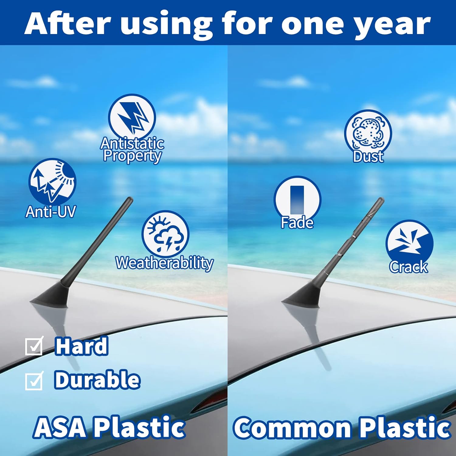 Autoantenne Kurz Universal Auto Radio Antenne 16cm Kfz Dachantenne Stabantenne Ersatz mit ausgezeichnetem AM & FM Empfang für alle Autos