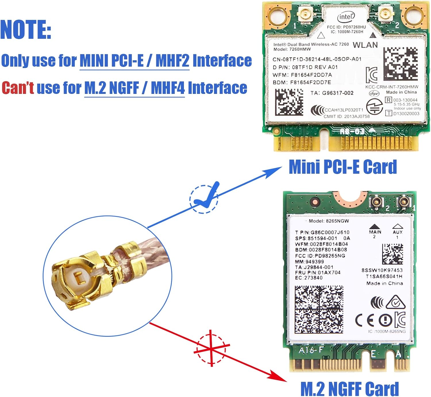 Bingfu Dualband WLAN Antenne 2,4 GHz 5 GHz 5,8 GHz 3 dBi MIMO RP-SMA-Stecker (2er-Pack) + 2 x 30 cm U.FL auf RP-SMA-Kabel für WLAN-Router Wireless Mini PCI Express PCIE-Netzwerkkartenadapter
