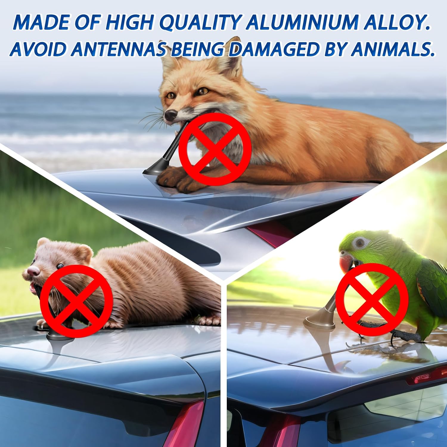 Autoantenne Universal 8cm KFZ Kurzstab Dachantenne Schwarz für FM AM Empfang Ersatz Auto Antenne mit M4.0 M5.0 M6.0 Schrauben