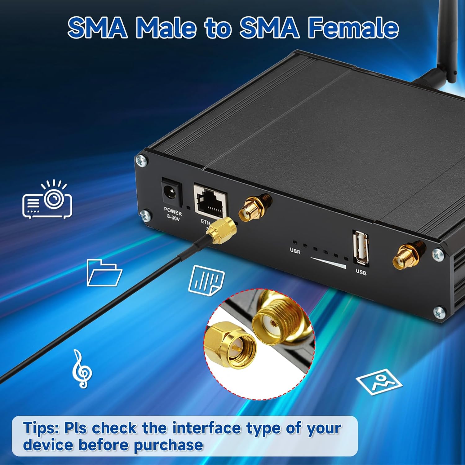 4G LTE Verlängerungskabel, SMA-Stecker auf SMA-Buchse RG174-Antennenkabel kompatibel mit 4G LTE-Router Gateway Modem Mobilfunk SDR-Dongle-Empfänger, 10m