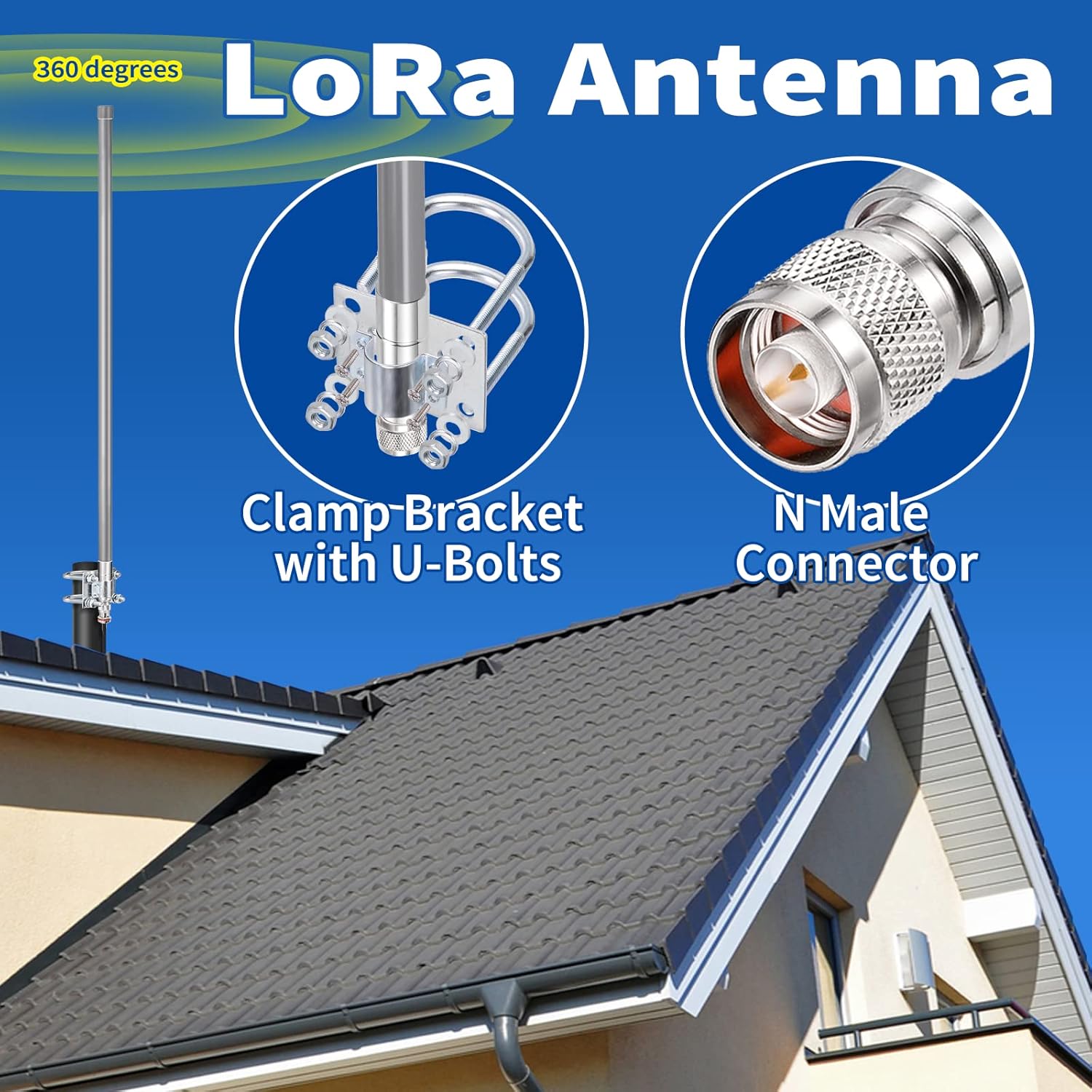 Bingfu Lora Antenne 868 MHz 6 dBi Fiberglas Lorawan Antenne mit 3 Meter Verlängerungskabel für RAK Nebra Bobcat HNT Helium Hotspot Miner SyncroBit LoraWan Gateway Lora Modul Repeater