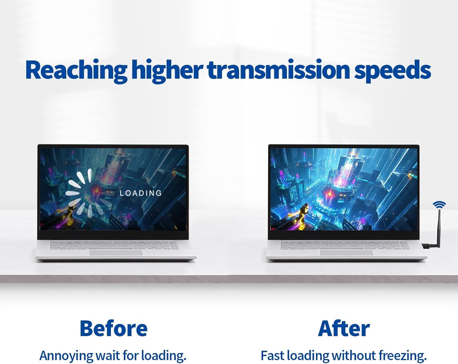 Bingfu Dual Band WiFi Antenna 2.4GHz 5GHz 5.8GHz 3dBi RP-SMA Male Antenna Replacement (2-Pack) for WiFi Router Wireless Network Card USB Adapter Security IP Camera Video Surveillance Monitor