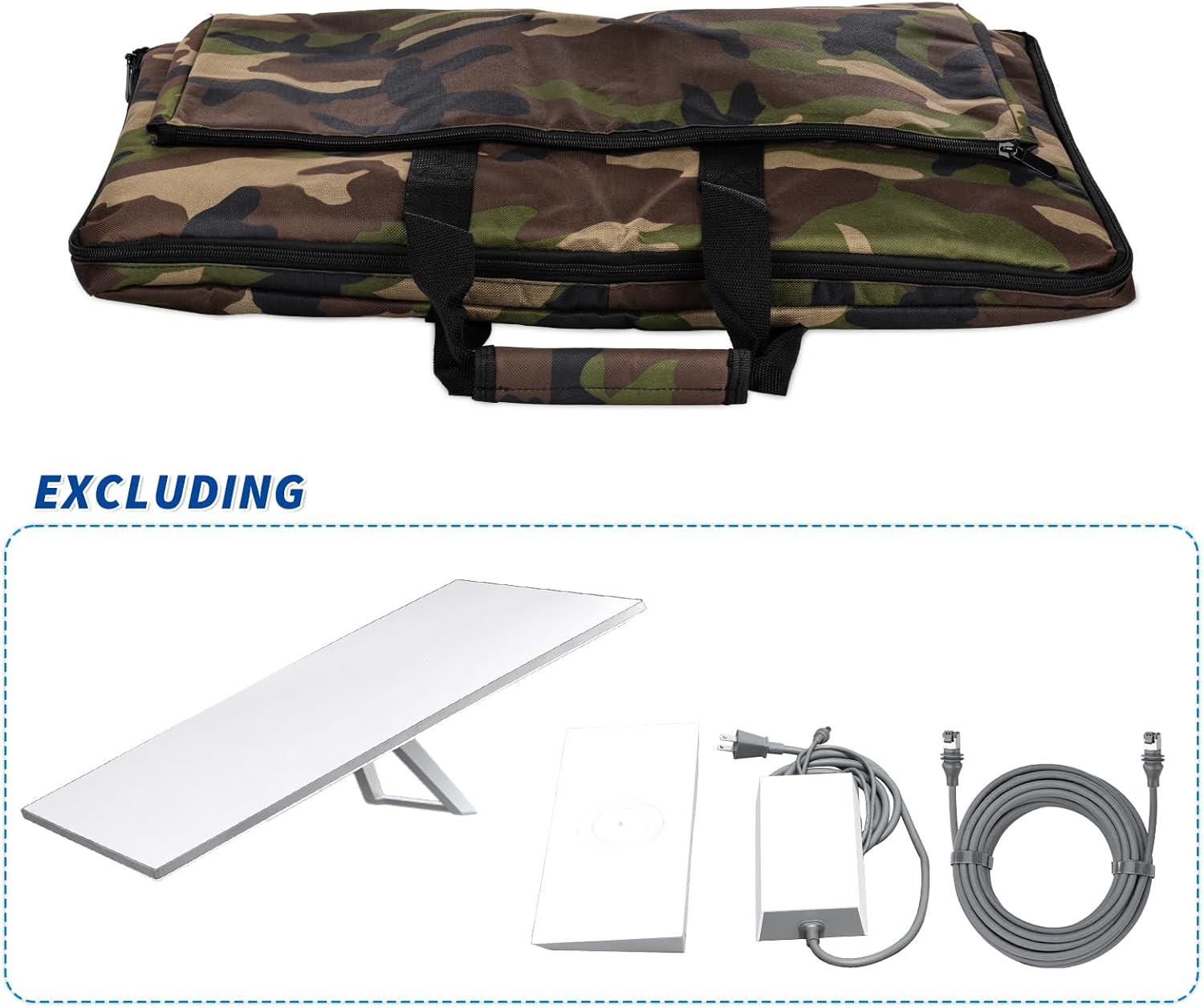 Reisetasche für Starlink Gen3 Satelliten-Internet-Kit – Doppeltes Taschendesign für Antenne, Ethernet-Kabel, Router, Netzteil – Ideal für Wohnmobil-Camping und den Outdoor-Einsatz, Tarnmuster
