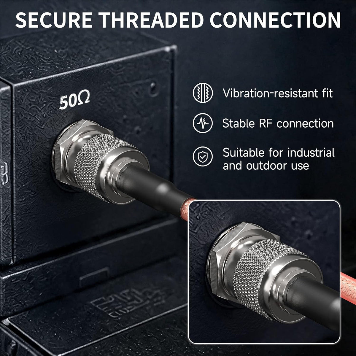 BINGFU TNC Kabel TNC Stecker auf Stecker RG400 Verlustarmes Koaxialkabel 3 m