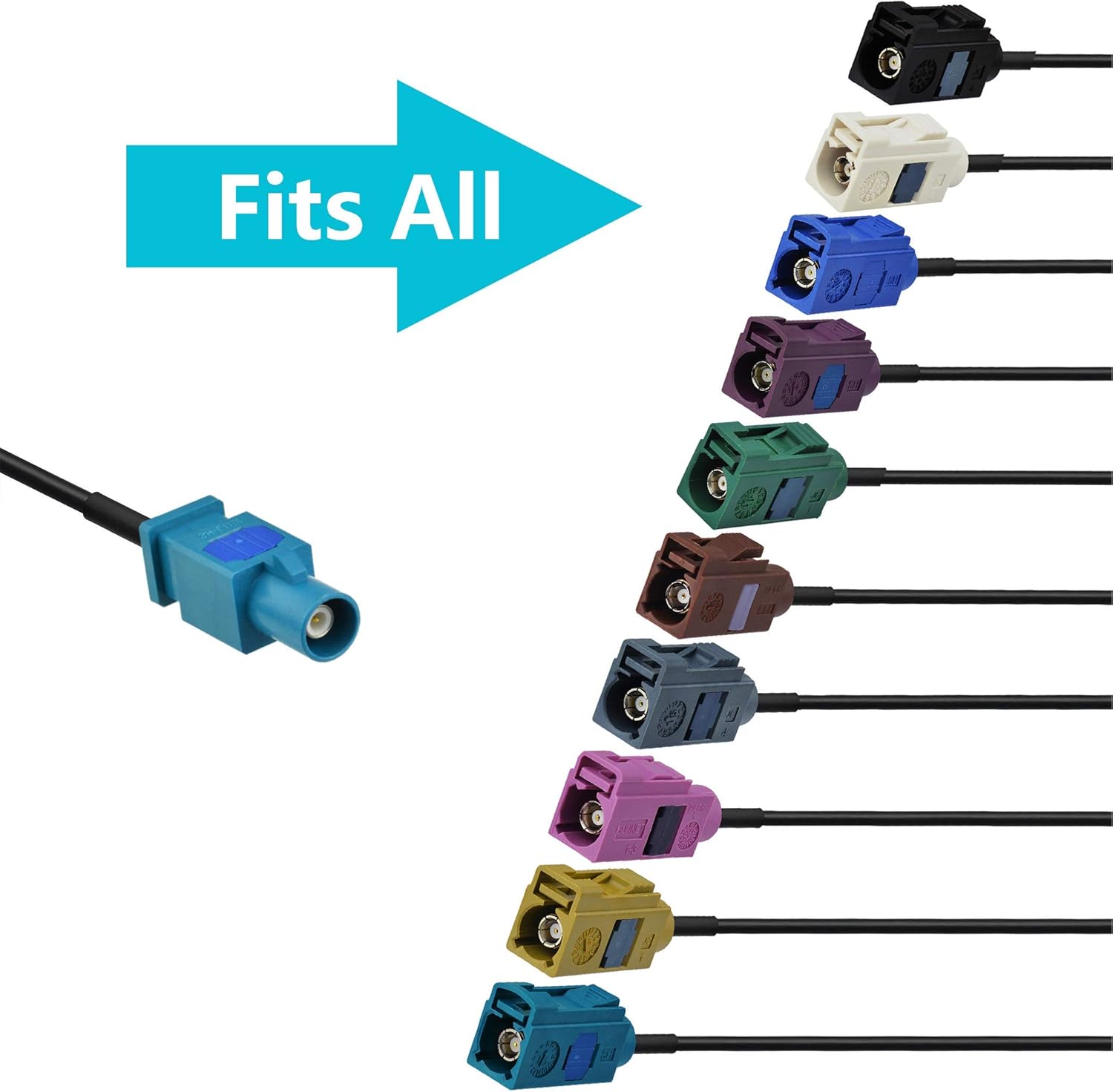 Bingfu Fakra Z-Stecker auf DIN-Stecker Kabel Autoradio Antennenadapter Verlängerungskabel 15 cm für Autoradio Audio HD Radio Head Unit CD Media Player Empfänger