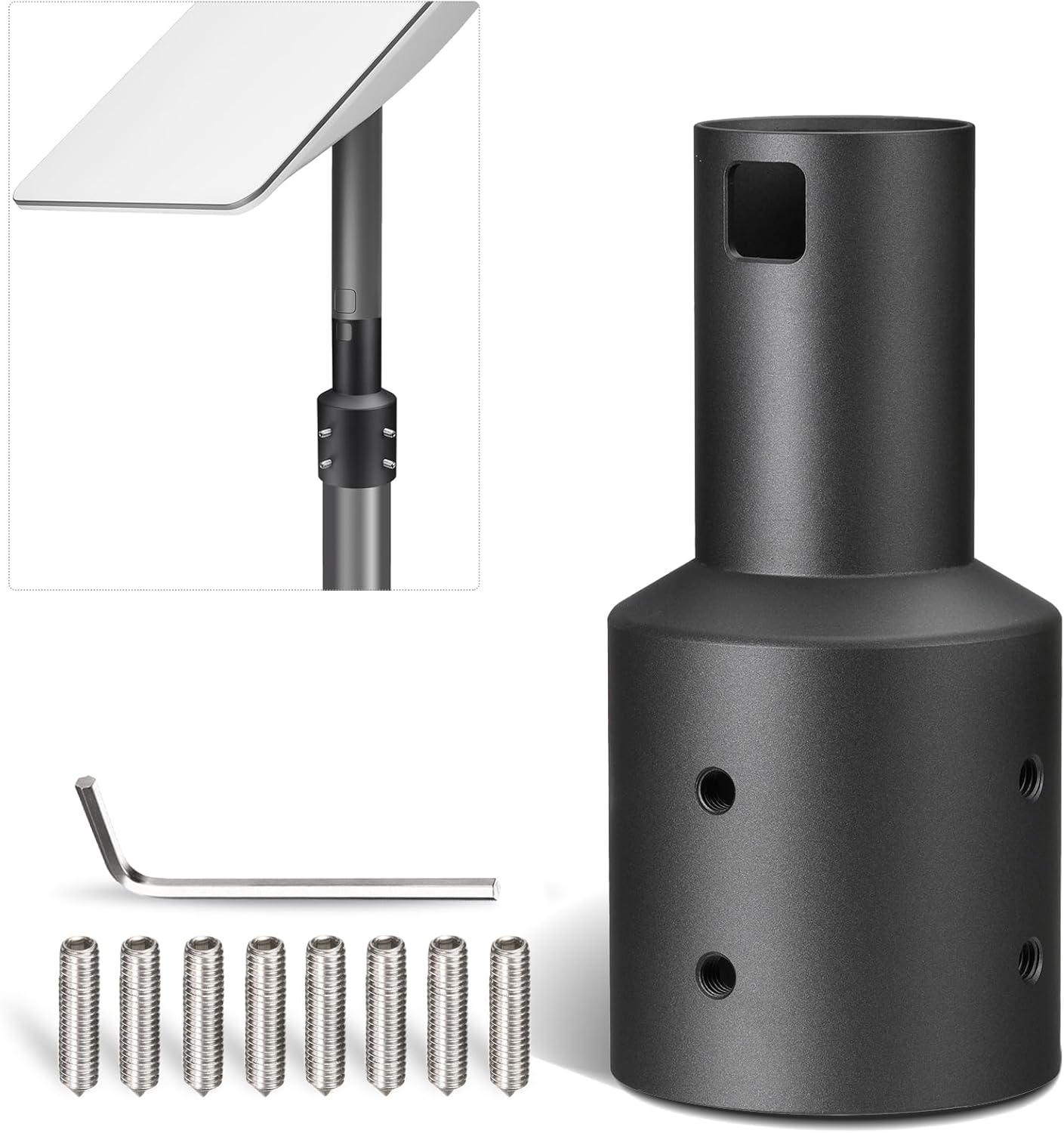 Sleeve Adapter Mastpol-Montagesatz für Starlink Gen2 V2 Dish Satellitenantenne - Passend für Rohrdurchmesser bis zu 2 Zoll - Sicherer Sleeve-Mount mit Anti-Rotationsrippe für Starlink Kits