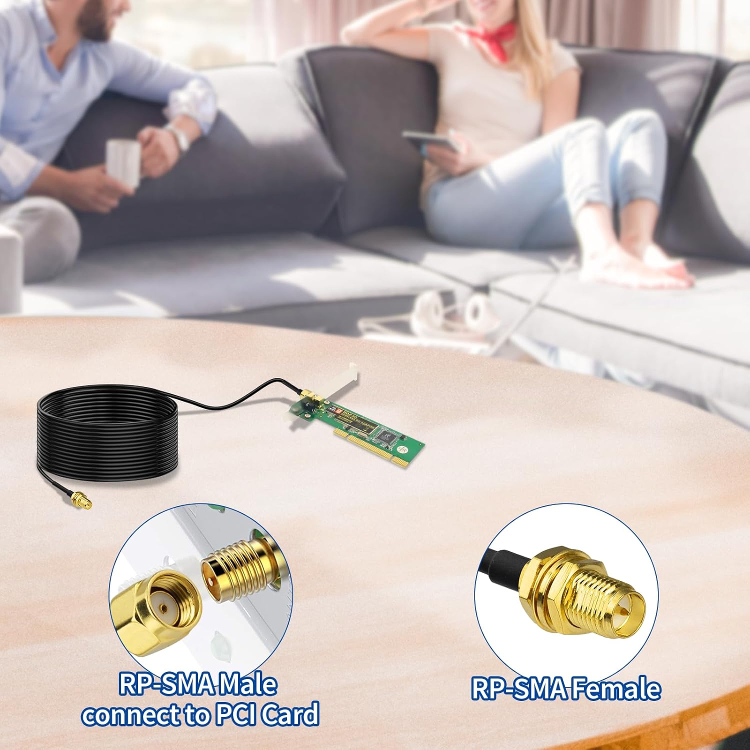 RP-SMA Stecker auf RP-SMA Buchse Kabel 5m RG174 WiFi-Antennenverlängerungs Koaxialkabel für Drahtlose Mini PCI Express PCIE Netzwerkkarte USB WiFi Adapter WiFi Router Booster IP Kamera