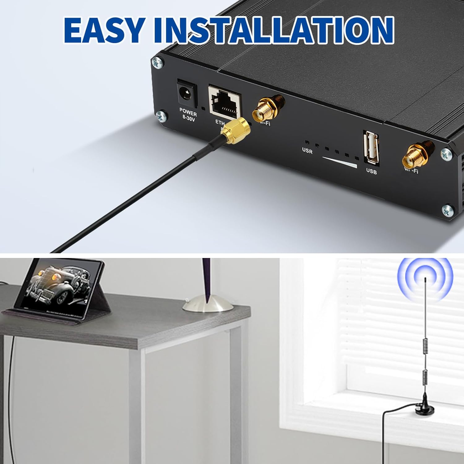 3M SMA Antenne Kabel SMA Stecker auf SMA Buchse WLAN Antenne Verlängerungskabel Kompatibel mit 4G LTE WLAN FPV Homematic CCU2 CC1101 Huawei Router MEHRWEG