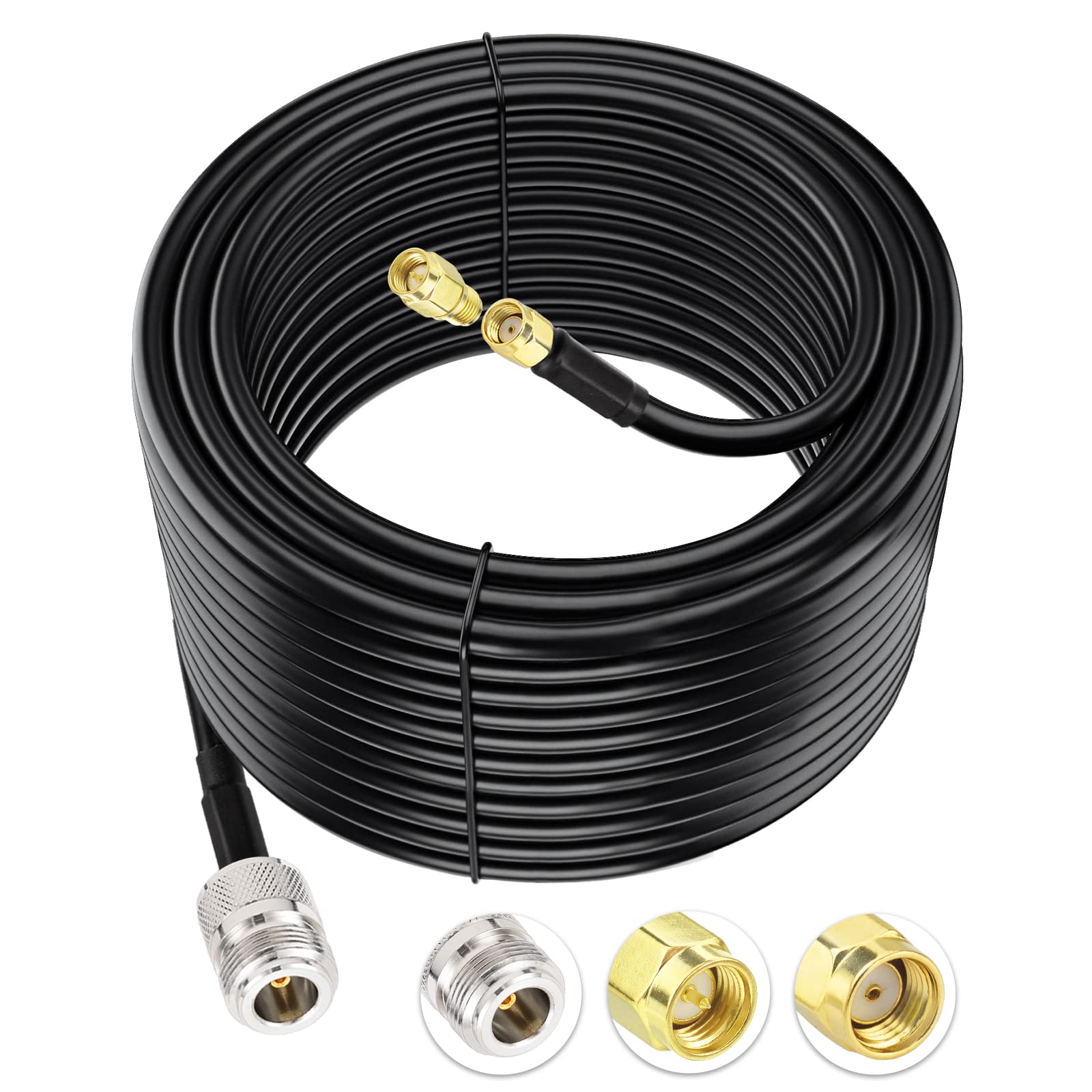 Bingfu N Female to RP-SMA Male Pure Copper Low Loss Coaxial Cable 3.28ft Compatible with 4G WiFi Cellular LTE Amplifier Extender Transceivers Phone Signal Booster Lora Surge Arrester Cables