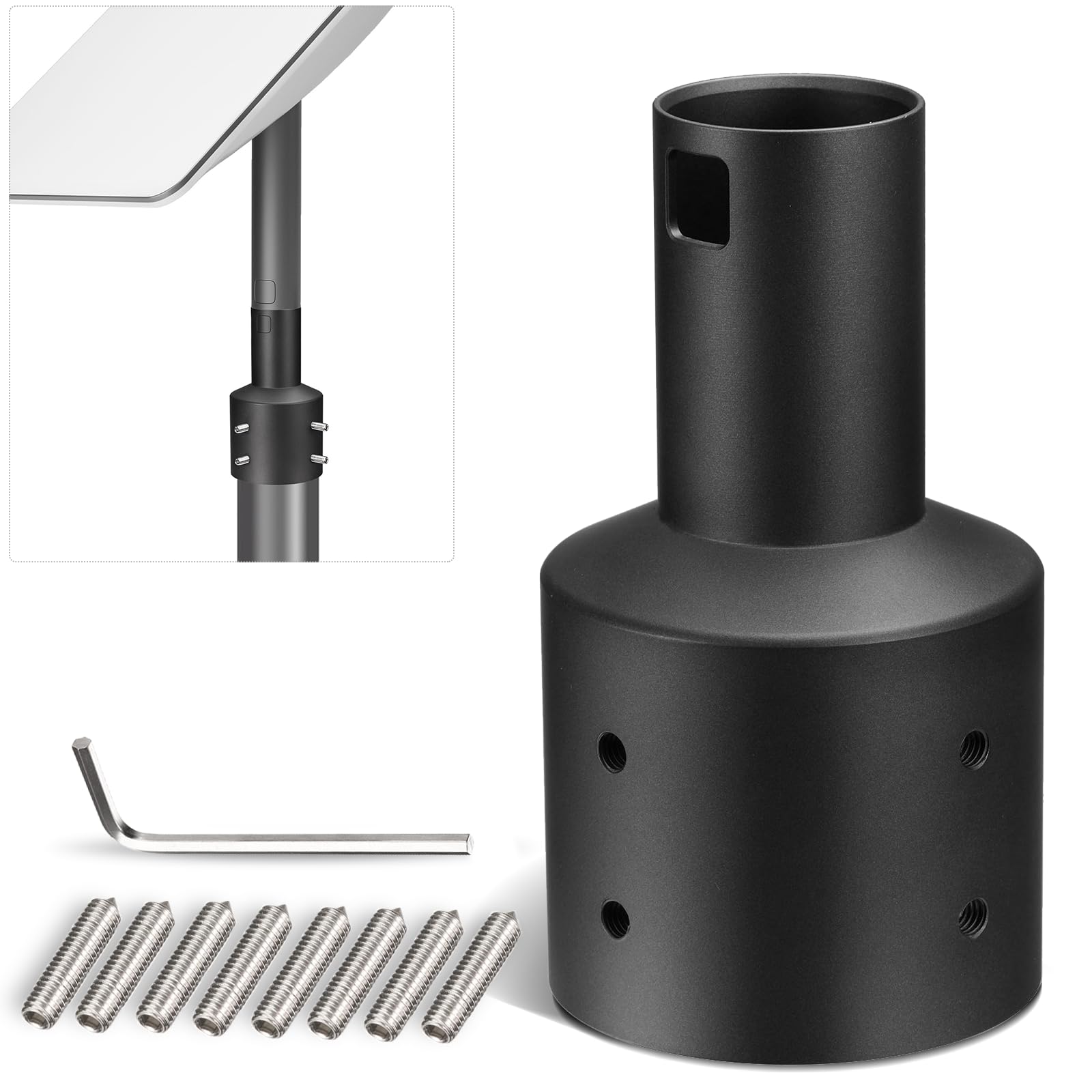 Sleeve Adapter Mastpol-Montagesatz für Starlink Gen2 V2 Dish Satellitenantenne - Passend für Rohrdurchmesser bis zu 2 Zoll - Sicherer Sleeve-Mount mit Anti-Rotationsrippe für Starlink Kits
