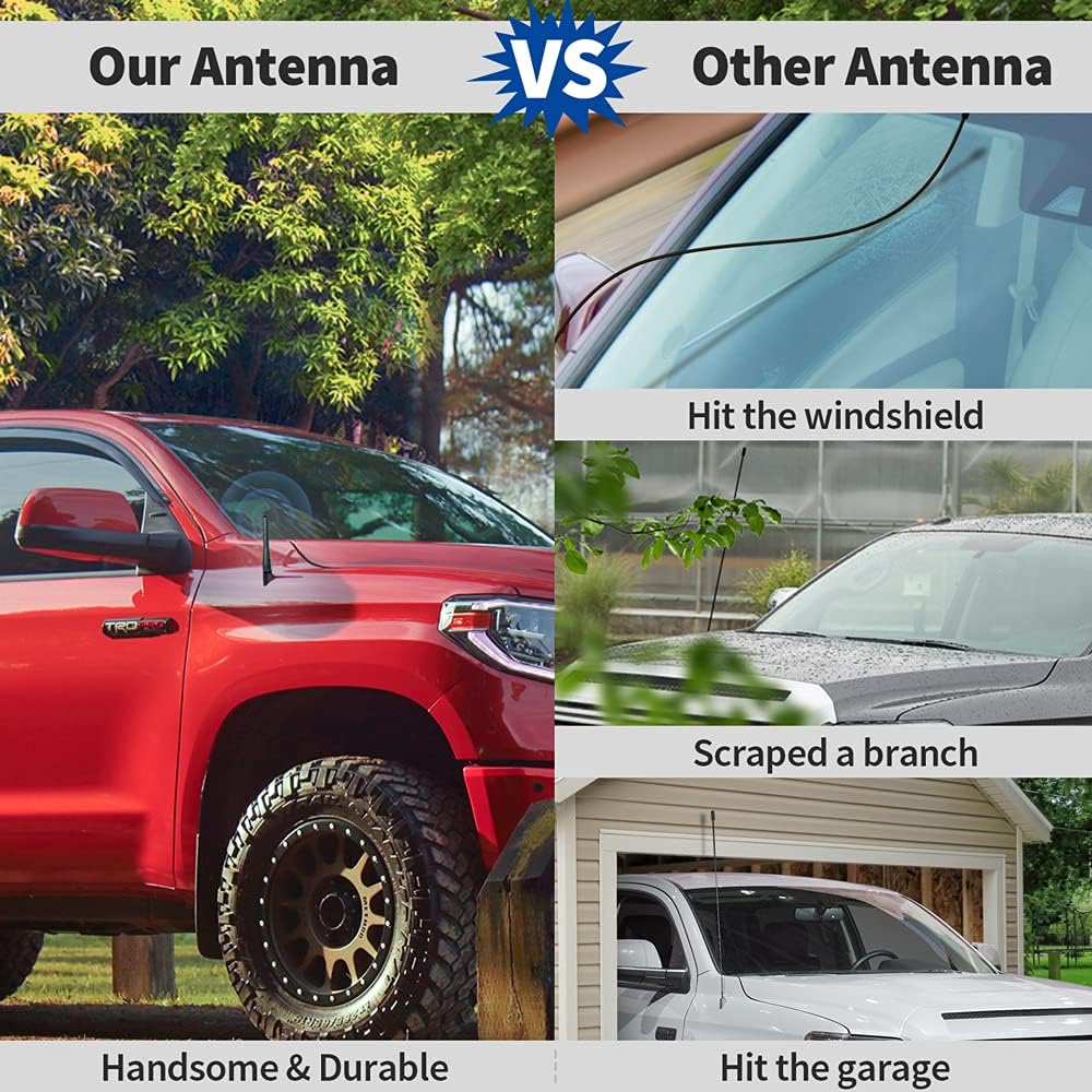 Bingfu Vehicle Short Antenna Mast Car Truck Antenna Replacement