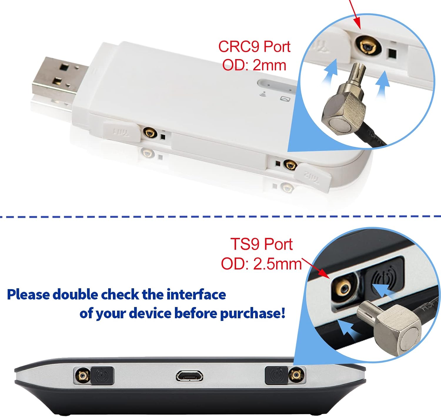 Bingfu 4G LTE Antenne Mini Soft Whip TS9 Antenne (2 Stück) Kompatibel mit Verizon AT&T T-Mobile Sprint 4G LTE Mobiler Hotspot MiFi Router Mobilfunk Mobiles Breitbandmodem USB Modem Dongle Adapter