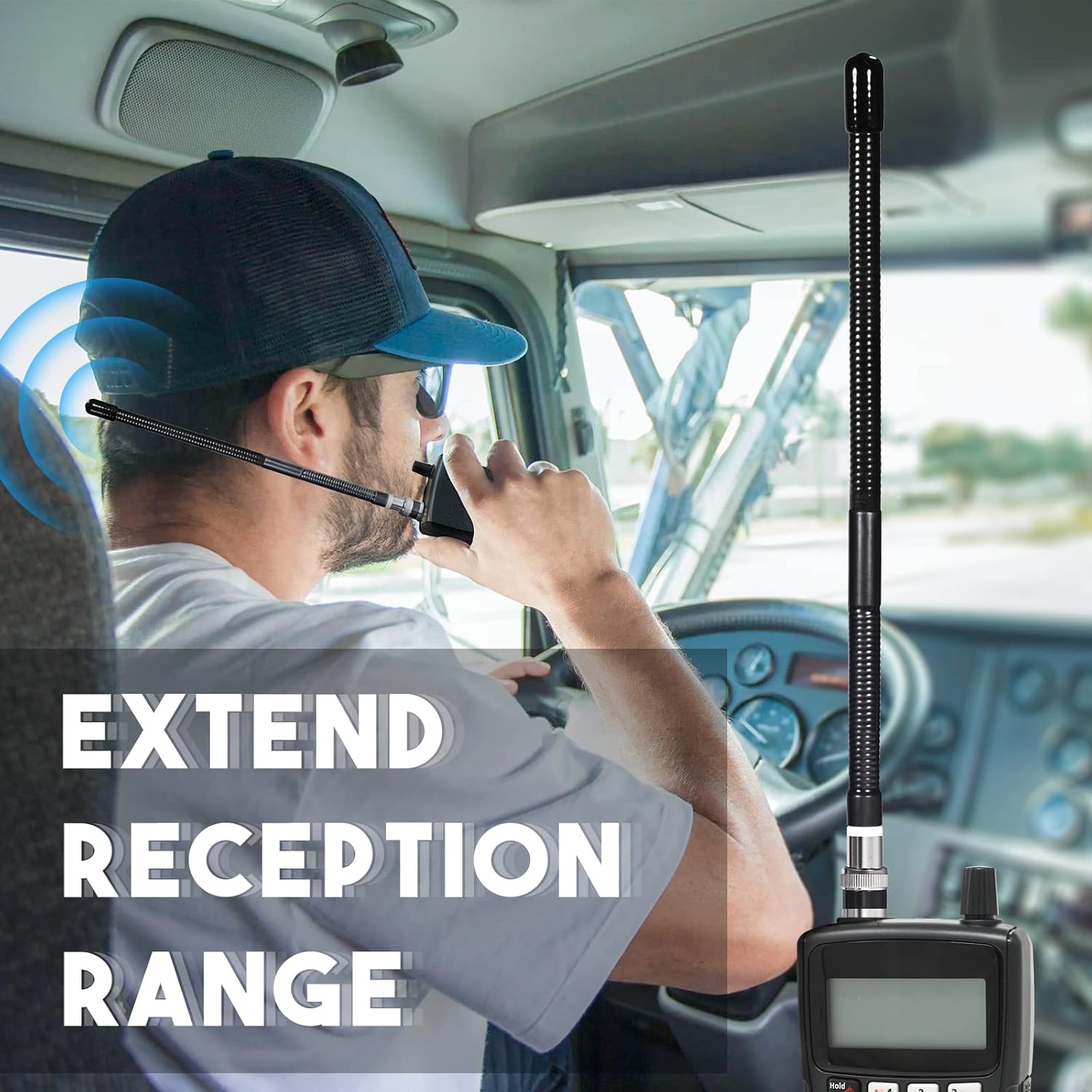 Bingfu CB-Antenne 27-MHz CB-Radioantenne BNC-Stecker Soft Whip CB-Antenne Kompatibel mit Cobra Midland Uniden Maxon Radio Shack Tragbarer Hand-CB-Radio Mobilfunk Polizeiradioscanner