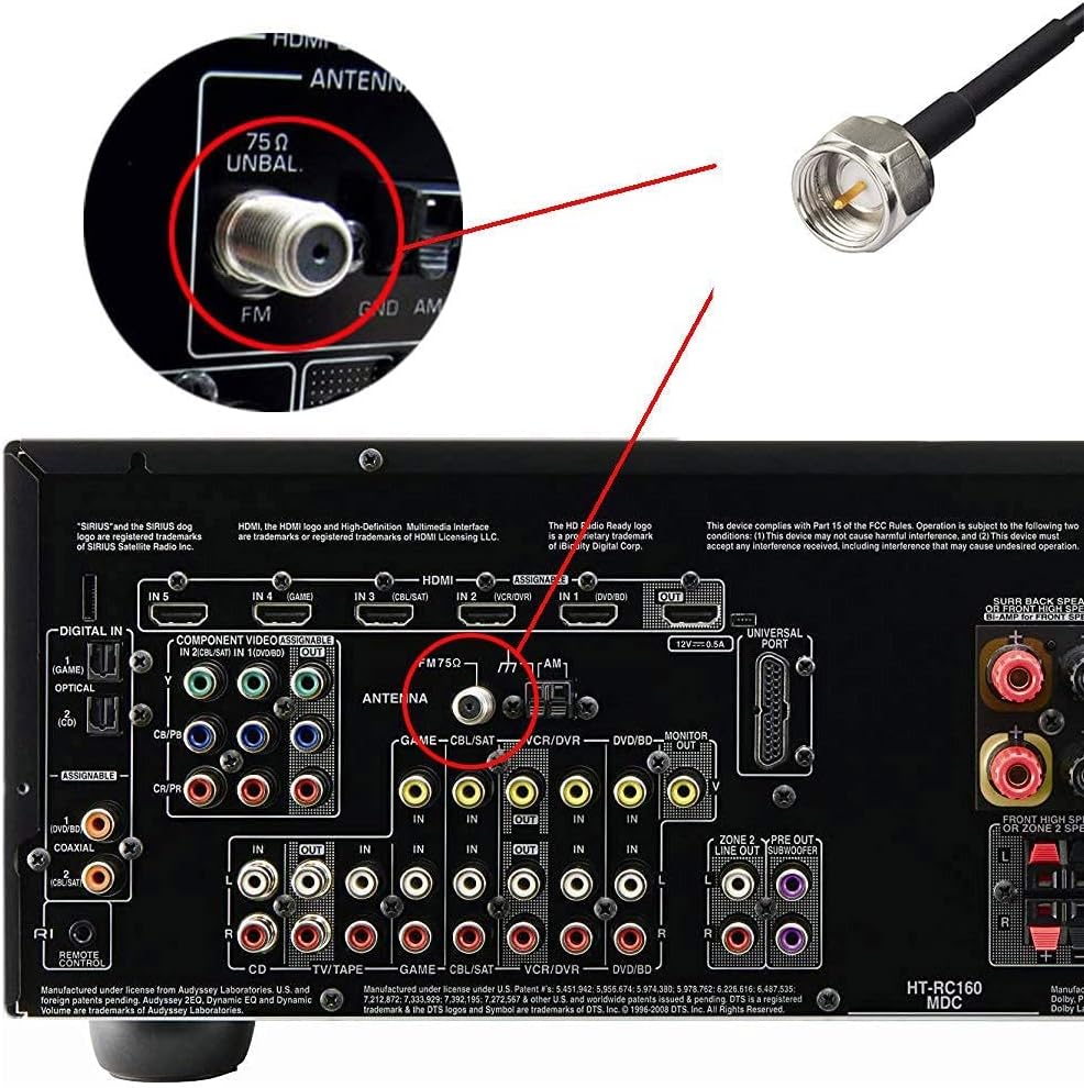 Bingfu DAB UKW FM Radio Antenne mit Magnetfuß 3M Verlängerungskabel Kompatibel mit Denon Pioneer Yamaha Marantz Sherwood Digitales Radio Bluetooth Stereoempfänger Audio Vedio Heimkinoempfänger