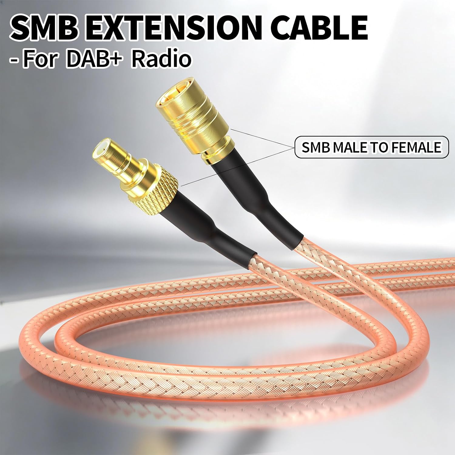 Bingfu SMB Kabel 5 m SMB-Buchse auf SMB-Stecker DAB Autoradio Antennenkabel