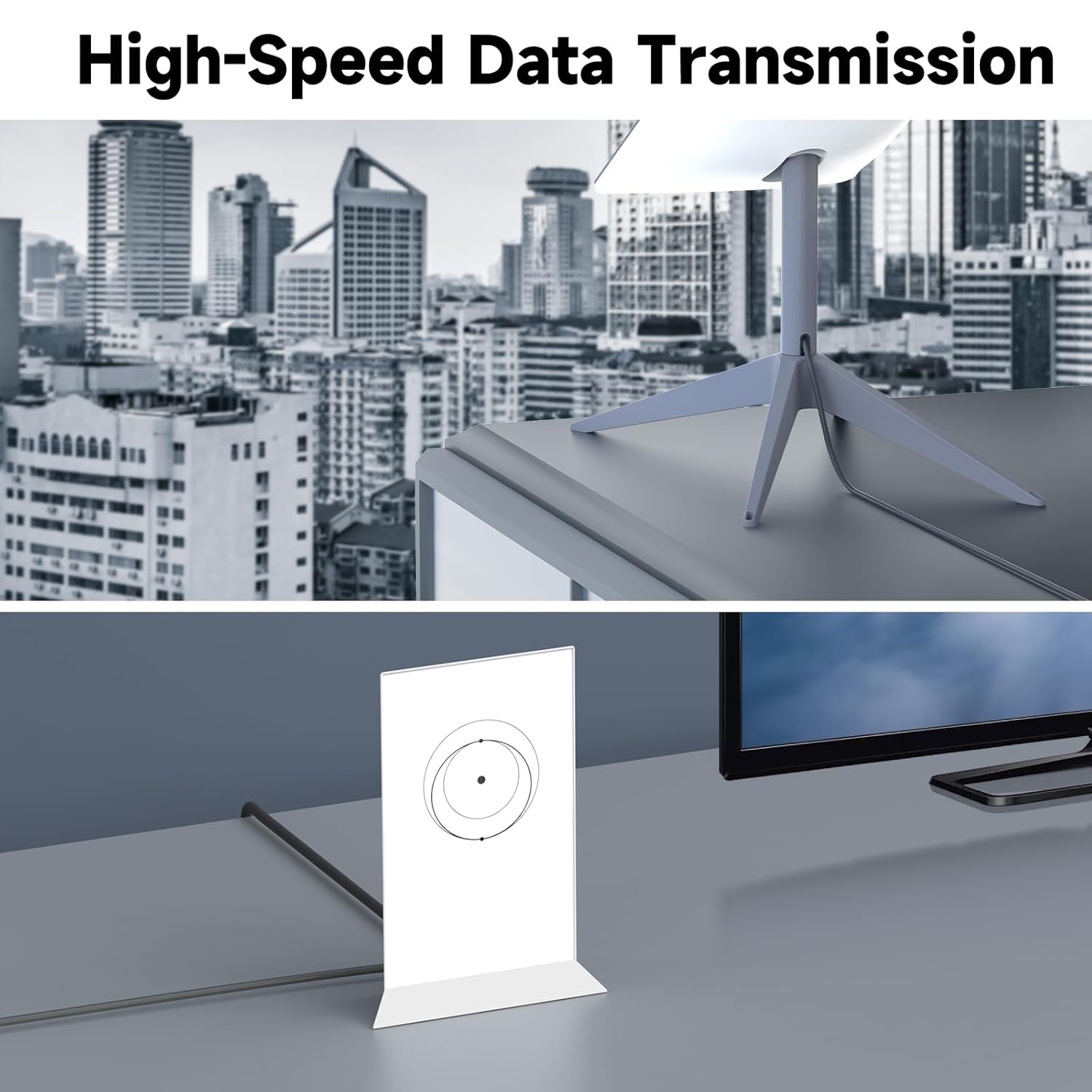 BINGFU Ersatzkabel für Starlink V2 Gen2 Satellitenschüssel - Hochgeschwindigkeits Übertragung und verbessertes Antistörungs-Verlängerungskabel für Starlink Gen 2,3-Meter