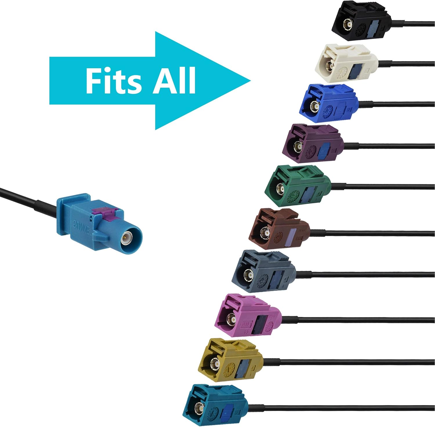 Bingfu Fakra Z Female to Male Vehicle Antenna Extension Cable 1m 3 feet for Car Stereo Android Head Unit GPS Navigation FM AM Radio Sirius XM Satellite Radio 4G LTE TEL Telematics Bluetooth Module