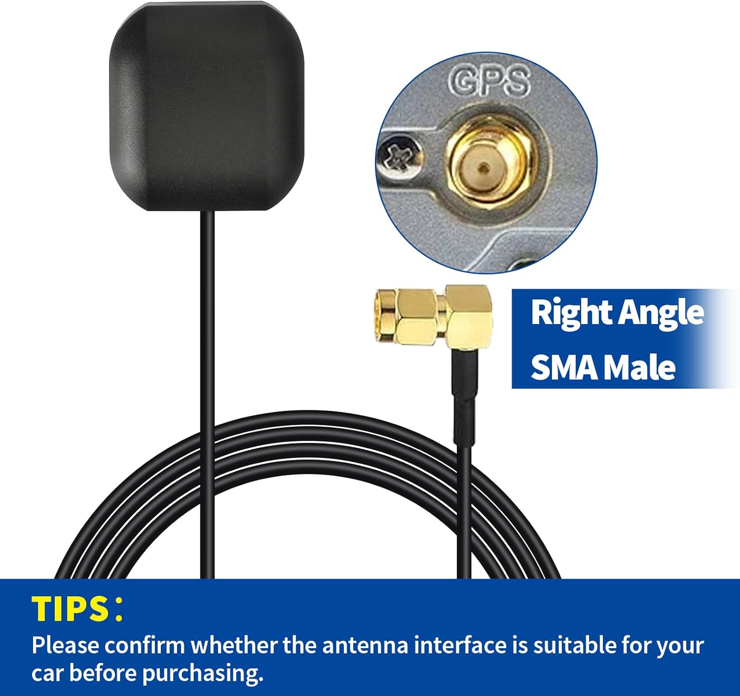 Auto GPS Antenne SMA Stecker Wasserdicht Aktiv GPS Navigation Antenne für Auto Stereo Radio Head Unit GPS Navigationssystem Modem Auto Echtzeit Monitor Überwachungskamera IoT Router Gateway