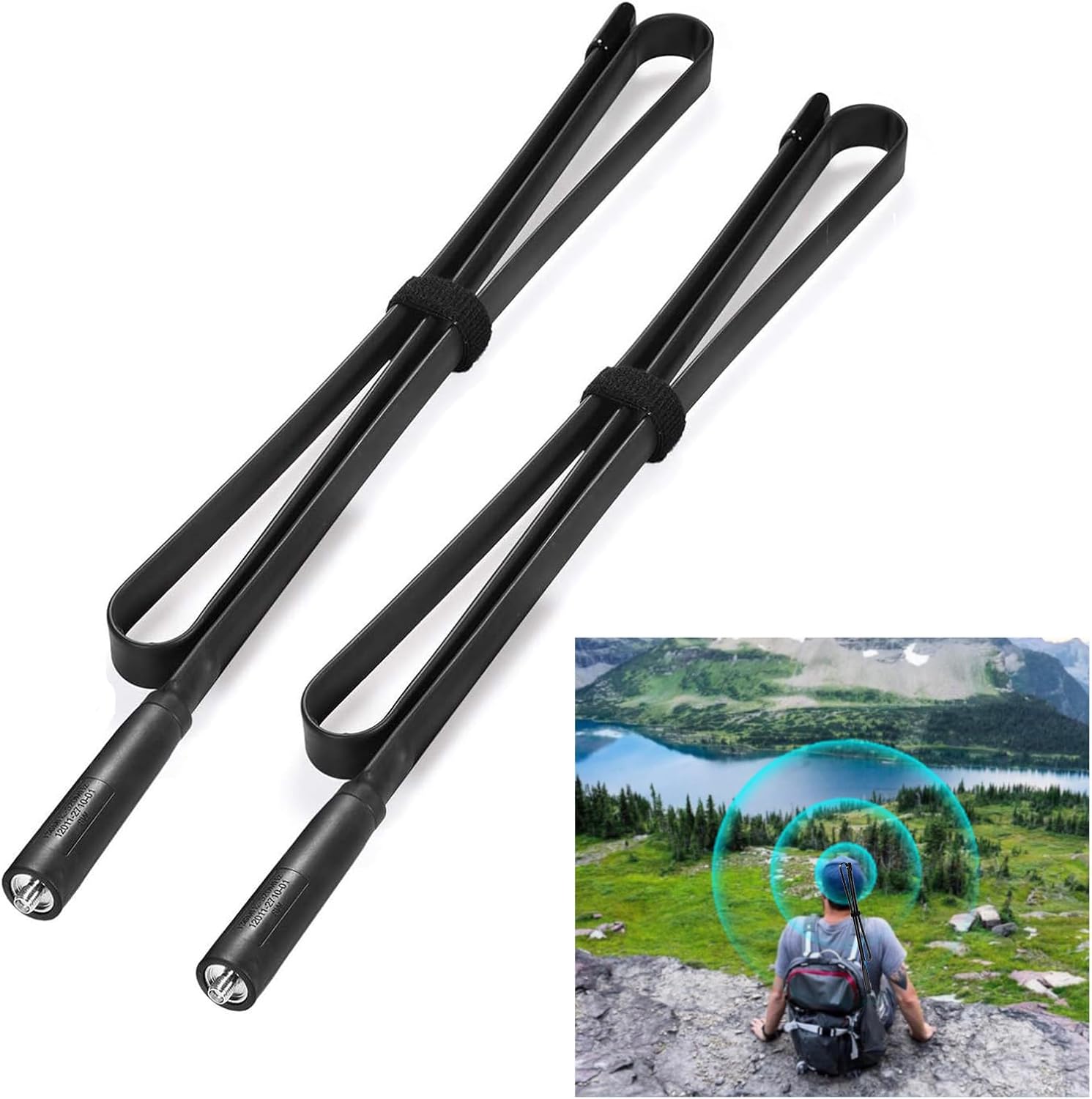 Bingfu Foldable CS Tactical SMA Female Ham Radio Antenna 2-Pack Dual Band VHF UHF 136-520MHz 42.5 inch Antenna for Baofeng BF-F8HP UV-5R UV-82 BF-888S GT-3 Ham Two Way Radio Walkie Talkie