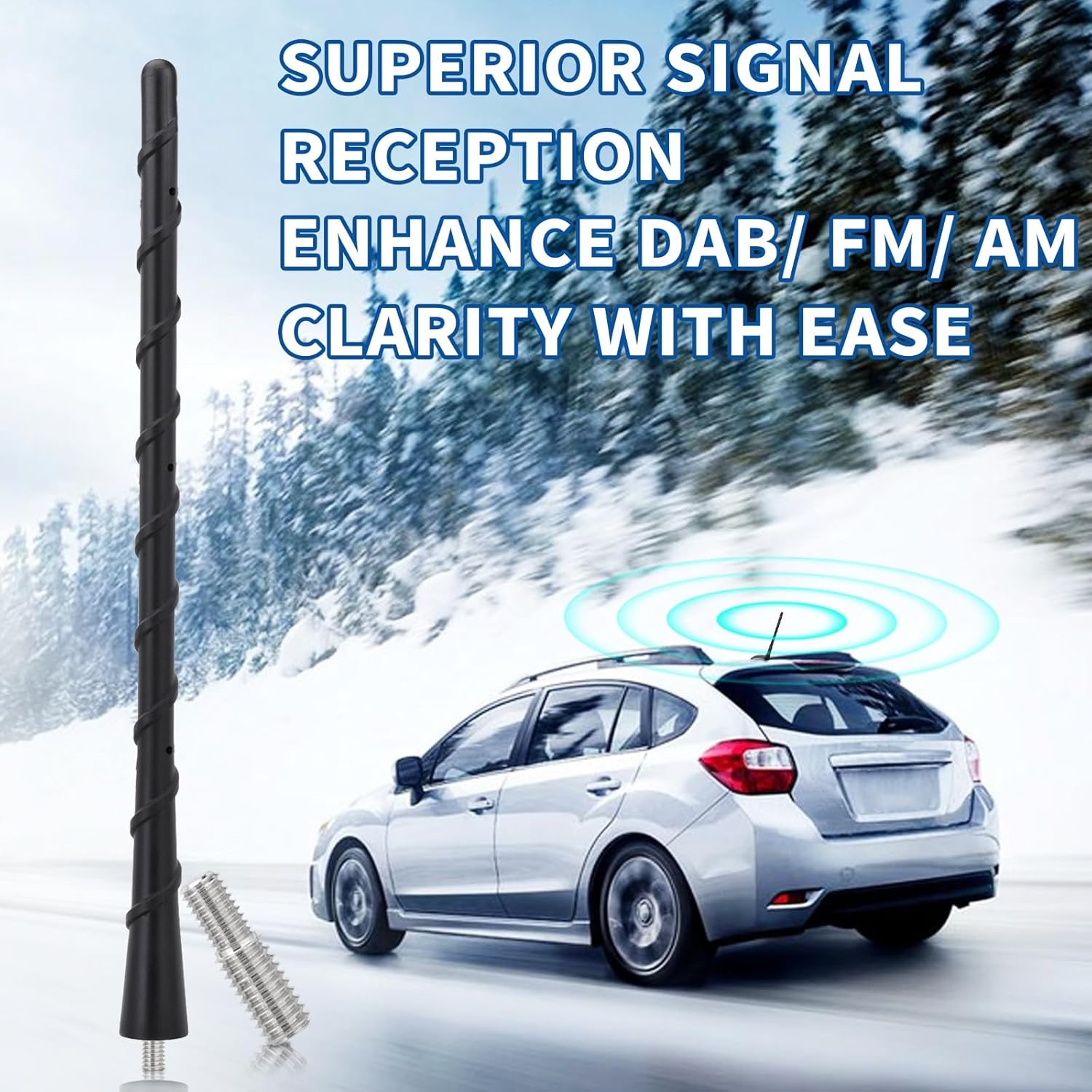 Bingfu Autoantenne Kurz 23cm Auto Dachantenne Kfz Stabantenne Ersatz für Autoradio mit Kompaktem, Stilvollem Design und Starker FM/DAB Signalstärke
