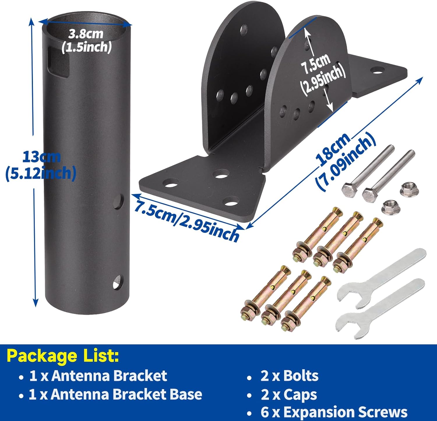 Bingfu Robuste dickere Halterung für Starlink Gen2 V2 Satelliten-Internet-Schüsselantenne - Schwerlast-Wandmast-Montagekit mit verstellbaren Winkelhalterungen