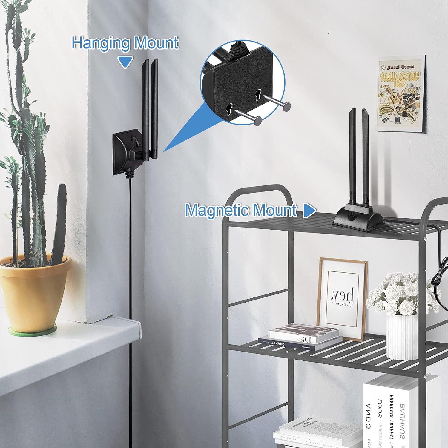 Bingfu 4G LTE Antenne SMA TS9 6dBi Magnetfuß MIMO Network Antenna Signal Amplifier für Telekom, Vodafone, O2, E-Plus LTE CPE Broadband Wireless Router Cellular Gateway Modem Huawei Router