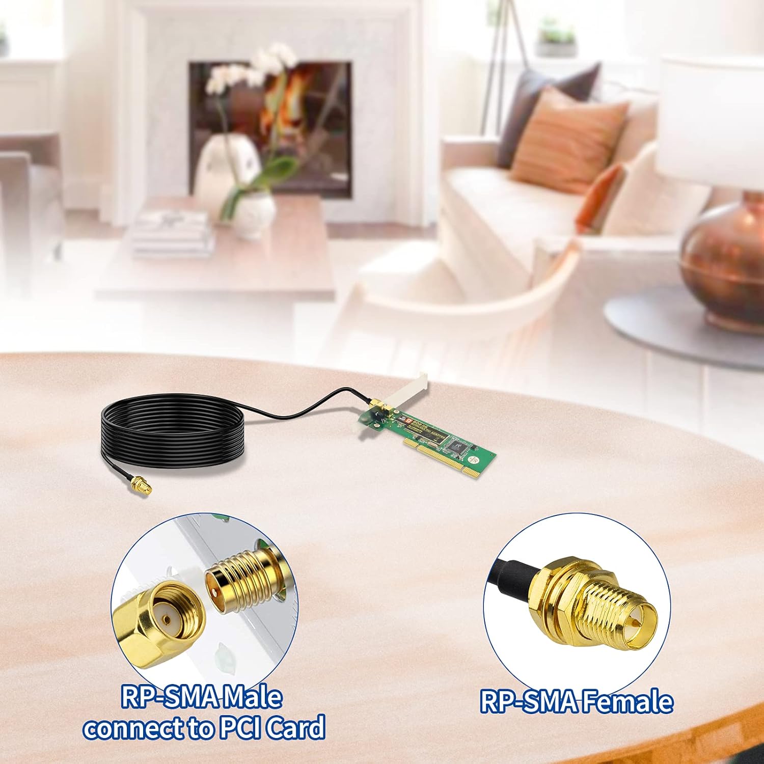 RP-SMA-Stecker auf RP-SMA-Buchse Kabel 3m RG174 WiFi-Antennenverlängerungs Koaxialkabel für Drahtlose Mini PCI Express PCIE Netzwerkkarten WiFi Adapter WiFi Router Gateway