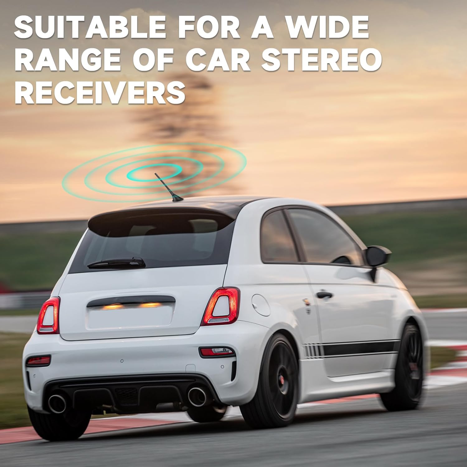 Bingfu Auto-Radioantenne, 22cm universelle Dachmontage FM/AM Antenne mit Montagefuß, 5m Kabel, DIN-Stecker für Auto, LKW, SUV Stereo-Head-Unit-Empfänger