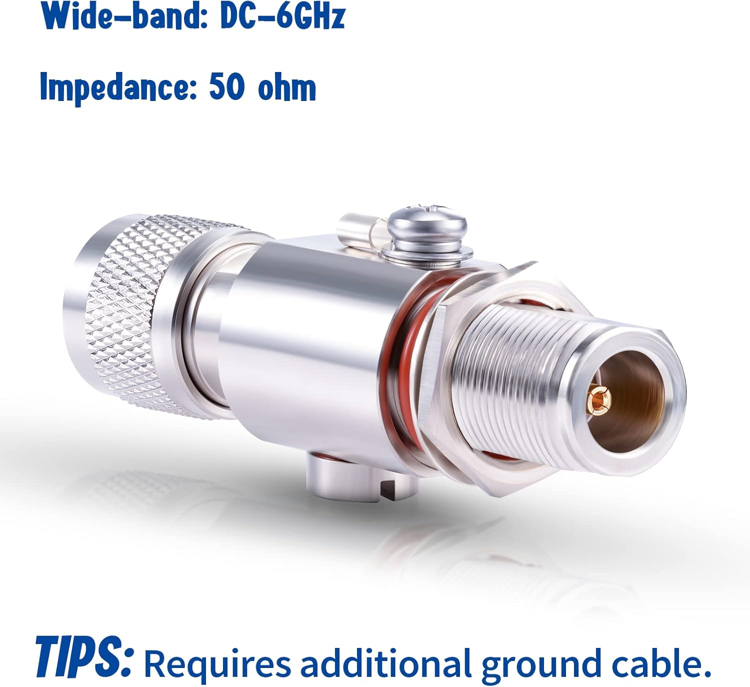 Bingfu N Type Lightning Arrestor 0-6GHz N Male to N Female Low Loss Coaxial Surge Protector