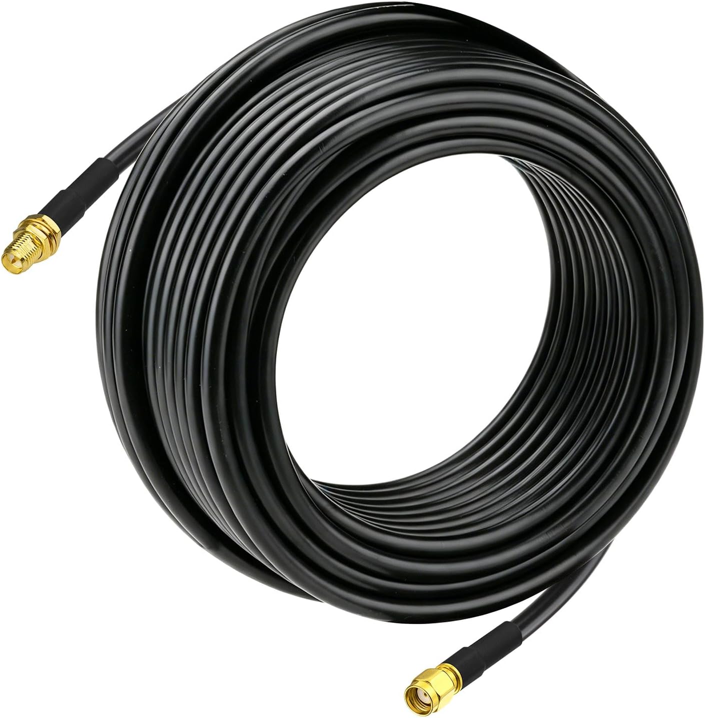 Bingfu RP-SMA Extension Cable 50ft Low Loss ALSR240 Coaxial Wire Female Bulkhead to Male Antenna Cord for WiFi Router Helium Miner Gateway Wireless Network Card