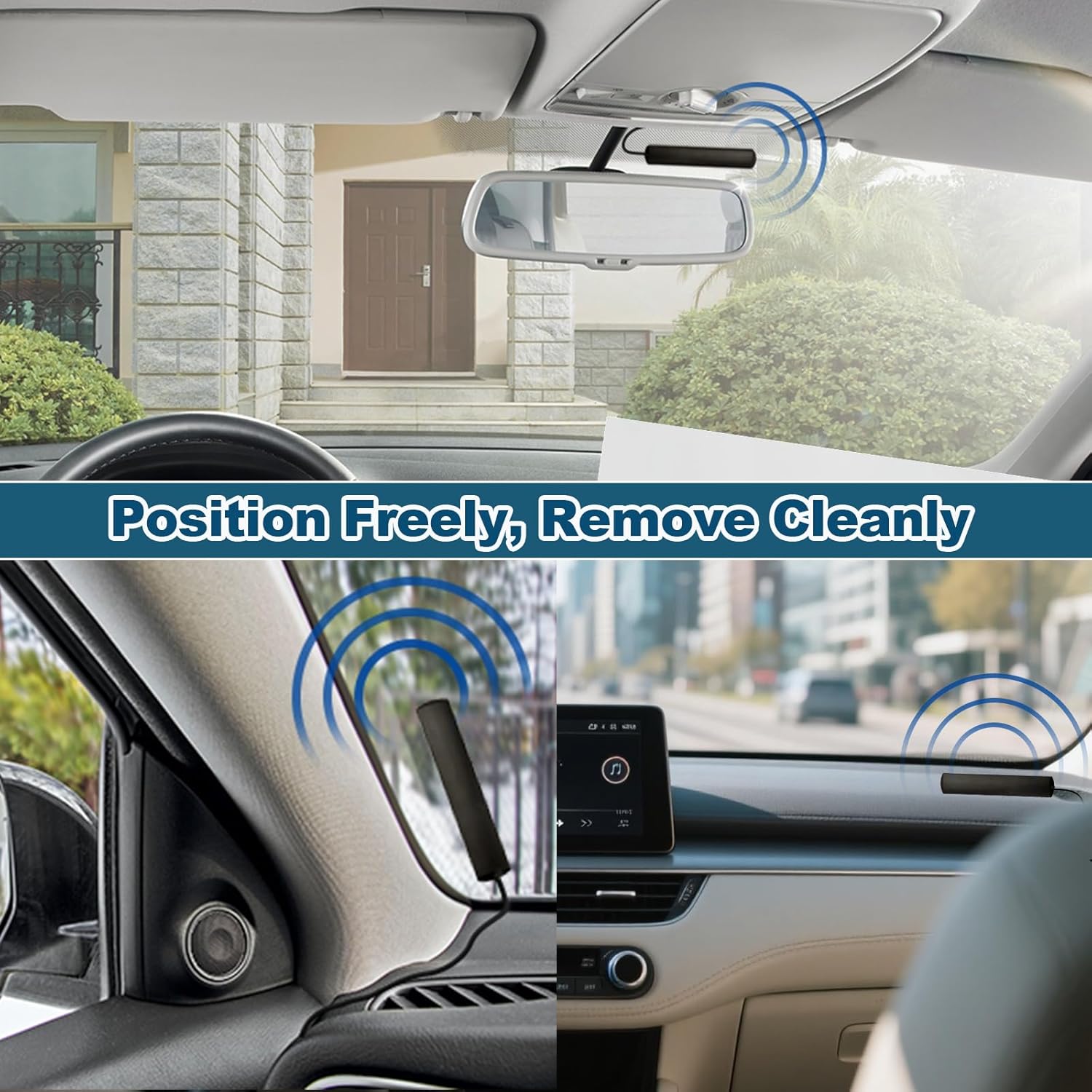 Bingfu DAB Car Antenna SMB Adhesive Mount Hidden Patch Antenna with 3 m RG174 Cable Compatible with Car Stereo Receiver Media Head Unit, Marine Boat Radio Stereo Receiver