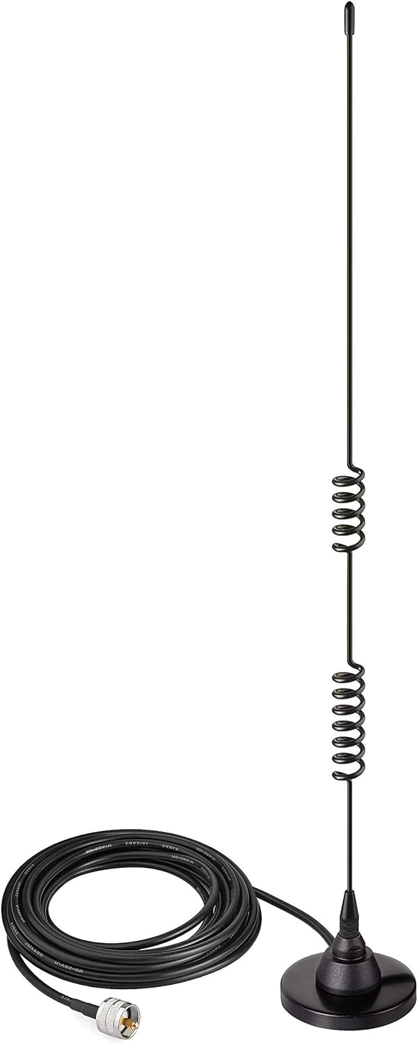 Mobile Funkgerät Antenne Dualband VHF UHF 136-174MHz 400-460MHz Amateurfunkantenne Magnetfuß PL259 Stecker Antenne für BTECH ICOM Midland Yaesu TYT AnyTone Mobiles Amateurfunkgerät